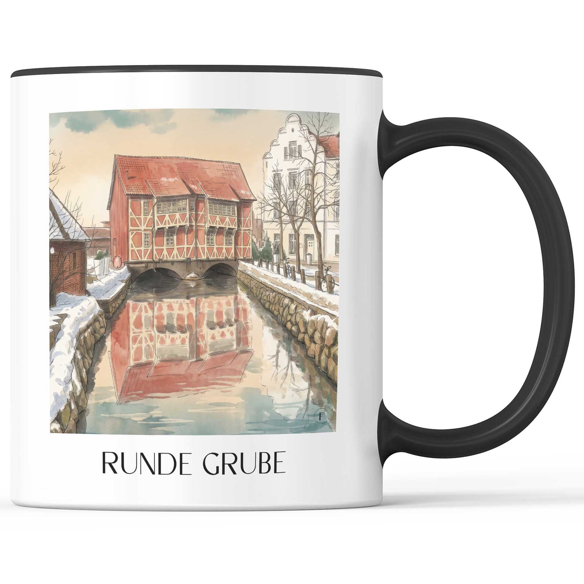 runde-grube-wismar-deutschland-kaffeebecher-aquarell