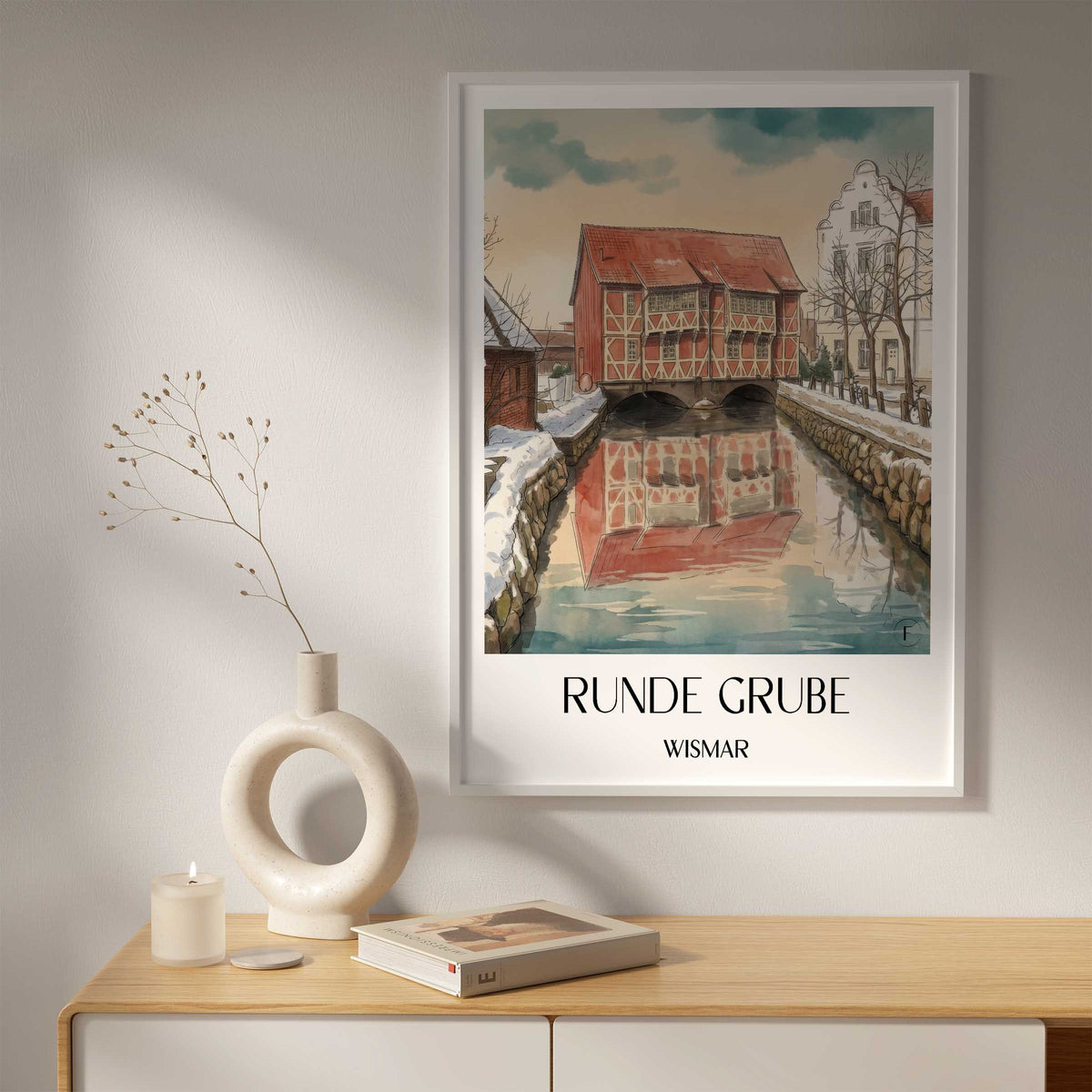 runde-grube-wismar-deutschland-poster-aquarell