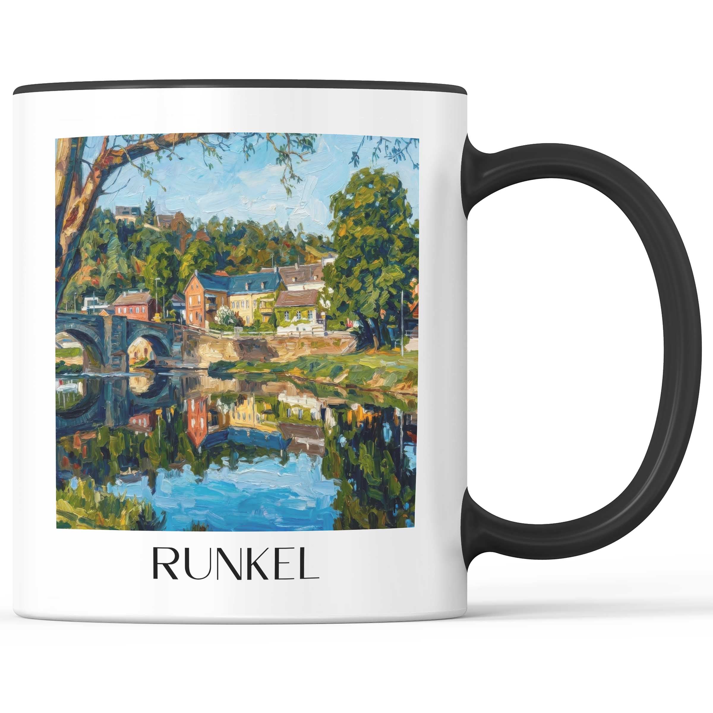 Runkel Kaffeebecher - Hessen - Deutschland Becher - Kaffeetasse im Ölgemälde Stil - favplace