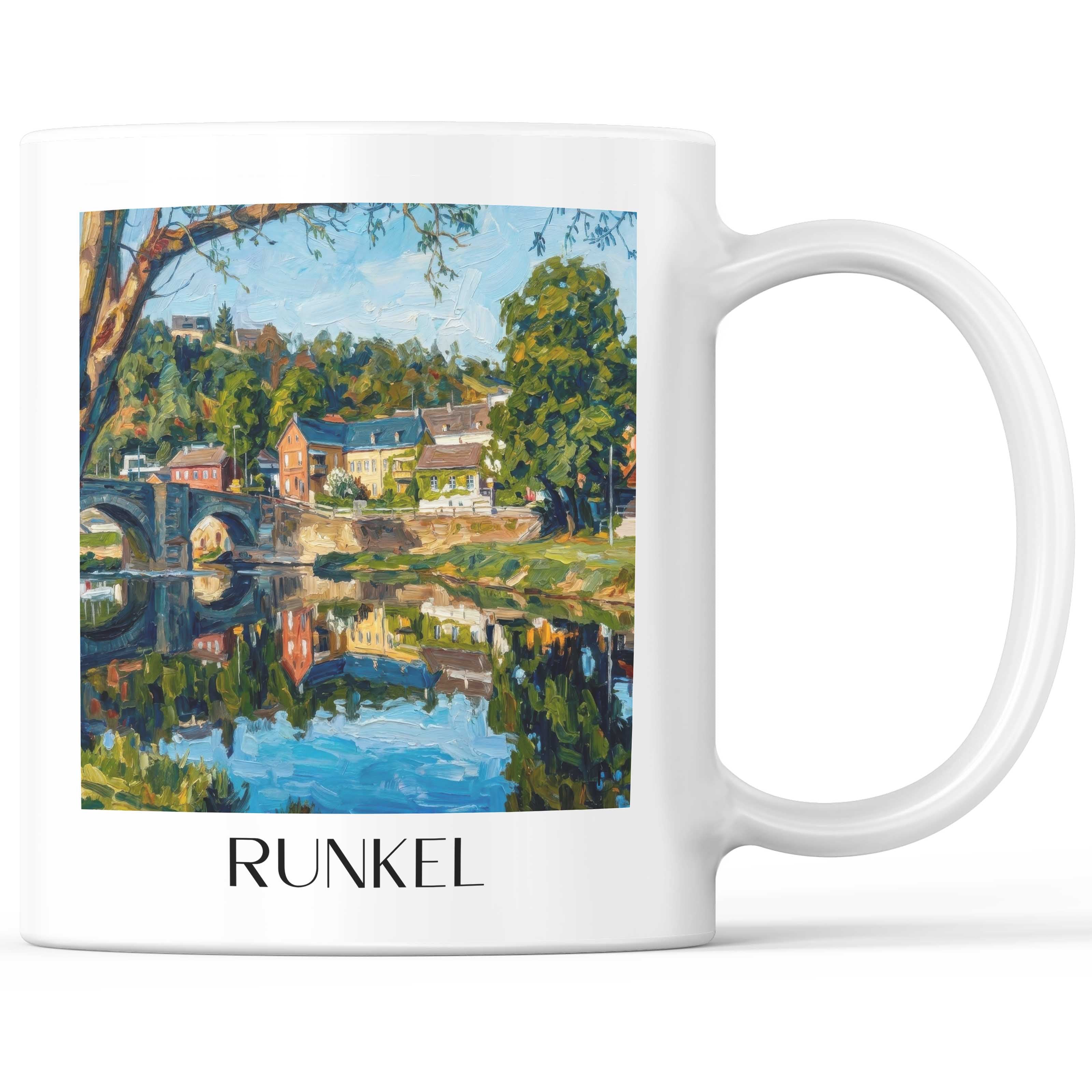 Runkel Kaffeebecher - Hessen - Deutschland Becher - Kaffeetasse im Ölgemälde Stil - favplace