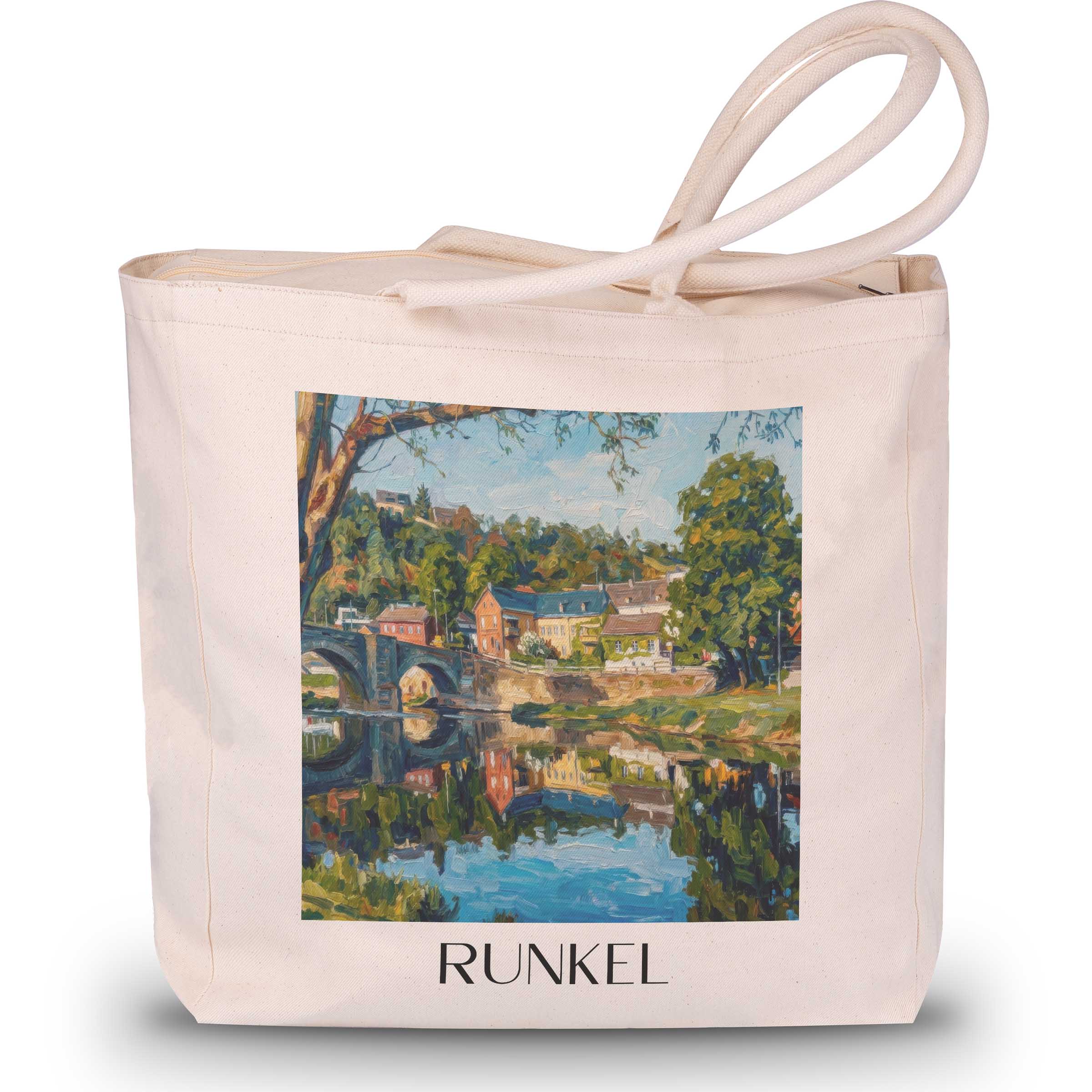 Runkel Shopping Tasche - Hessen - Deutschland Tote Bag - Einkaufstasche im Ölgemälde Stil - favplace