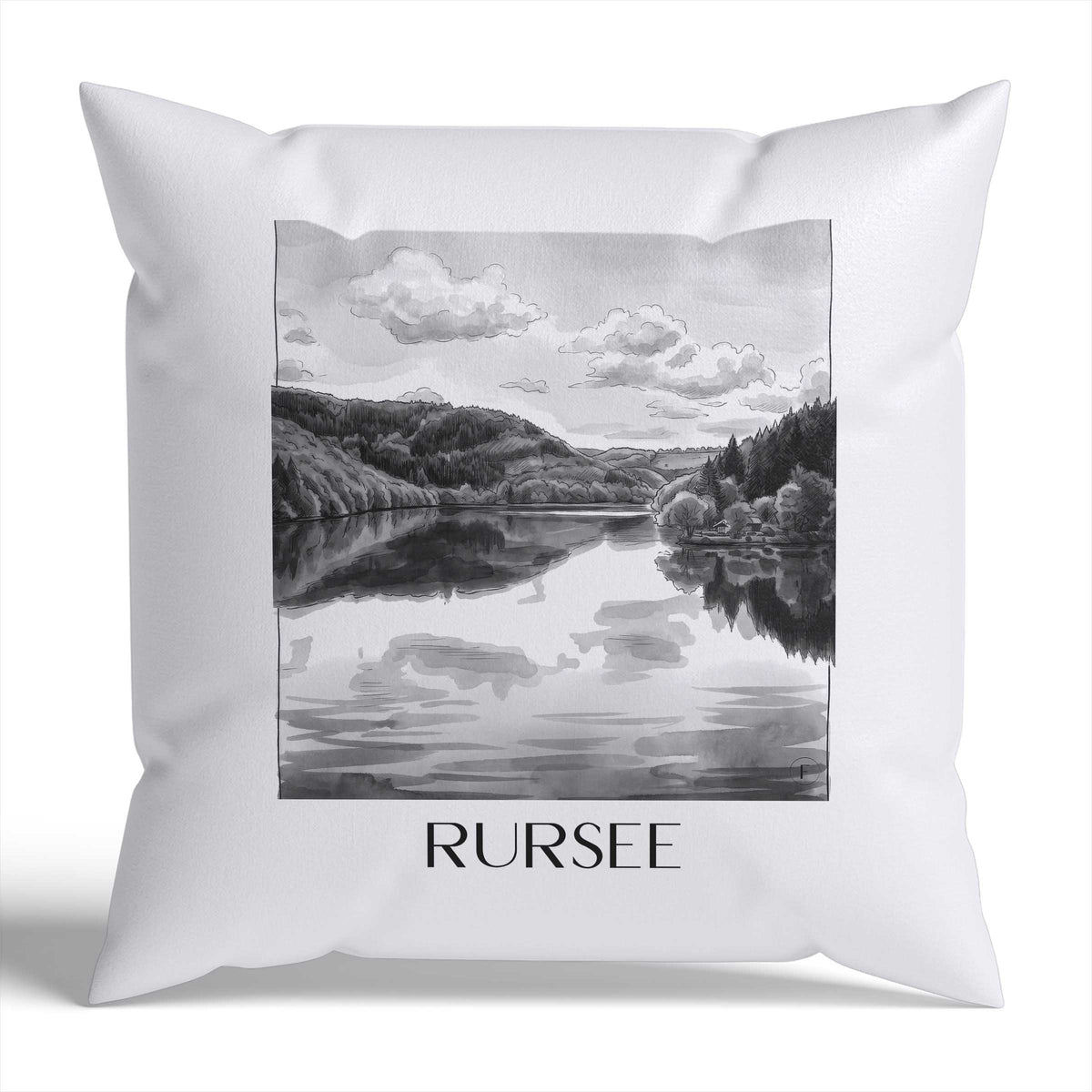 rursee-eifel-deutschland-kissenbezug-aquarell-schwarz-weiss