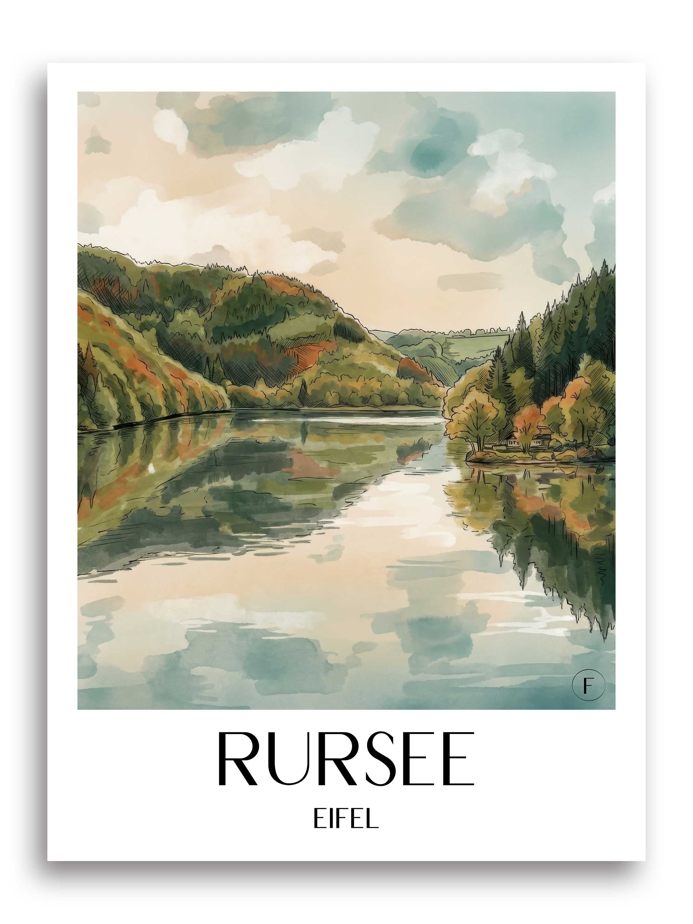 rursee-eifel-deutschland-poster-aquarell