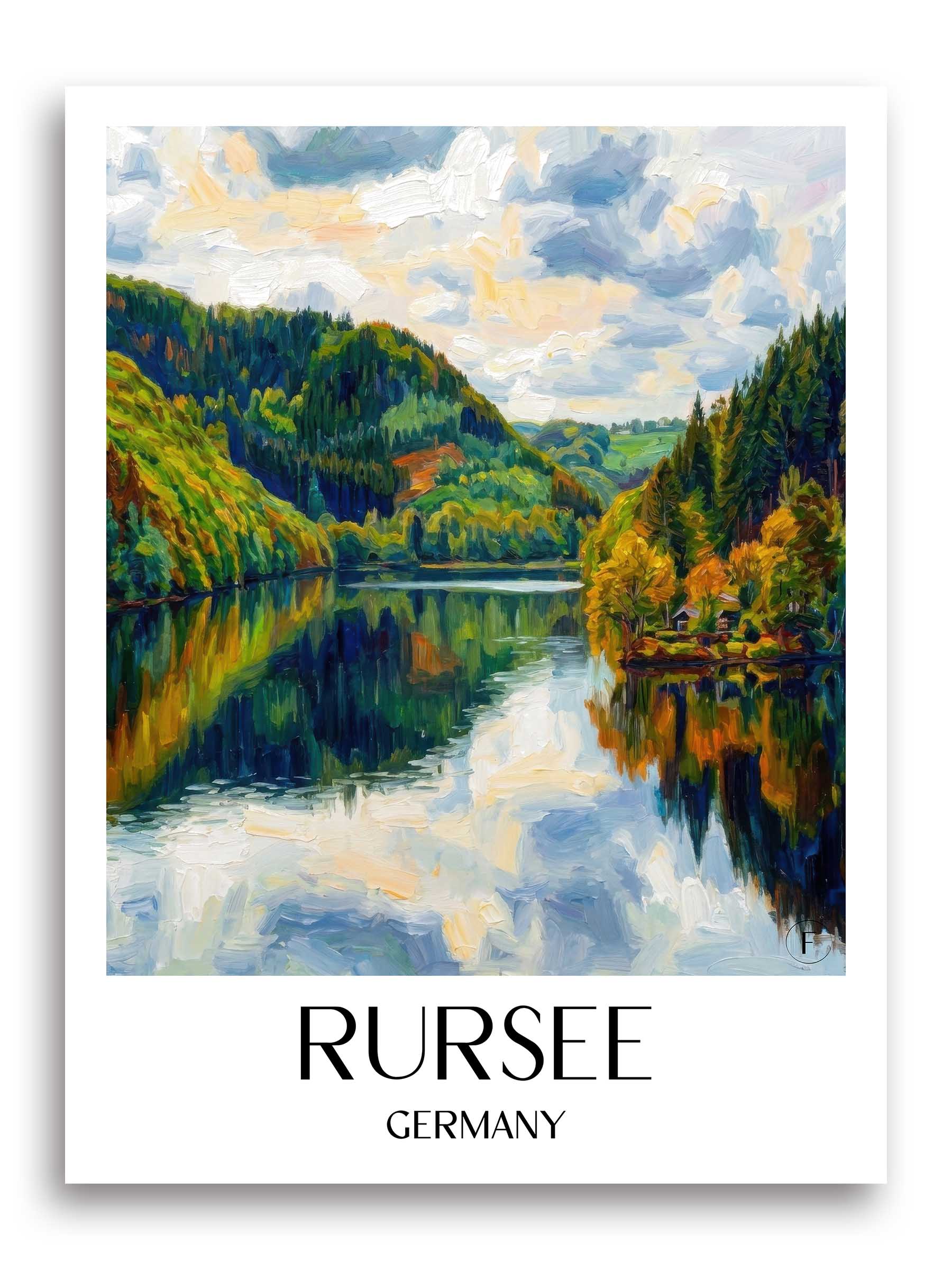 Rursee Poster - Eifel - Deutschland Kunstdruck - Ölgemälde von A4 bis A1 - favplace