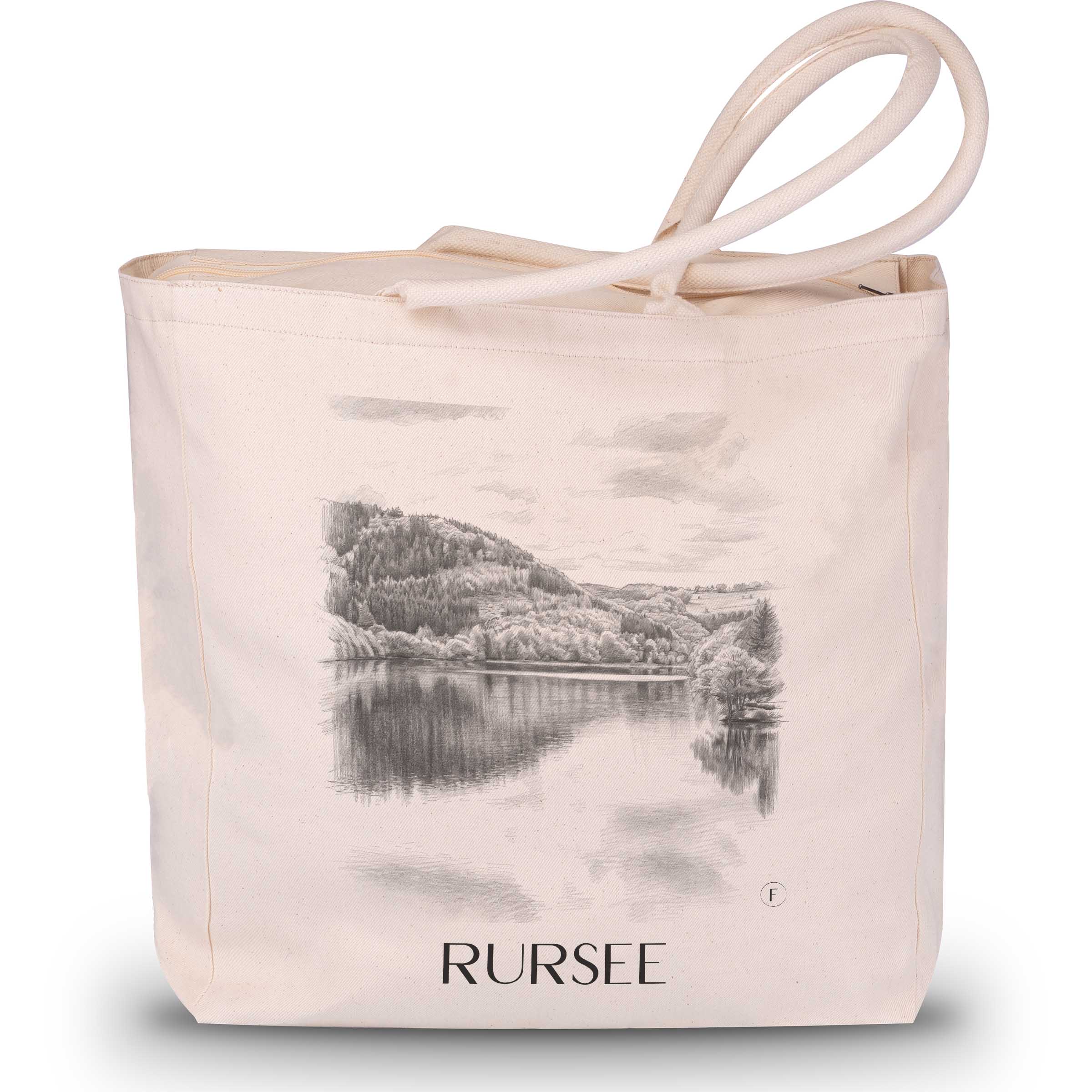 Rursee Shopping Tasche - Eifel - Deutschland Tote Bag - Einkaufstasche im Zeichnung Stil