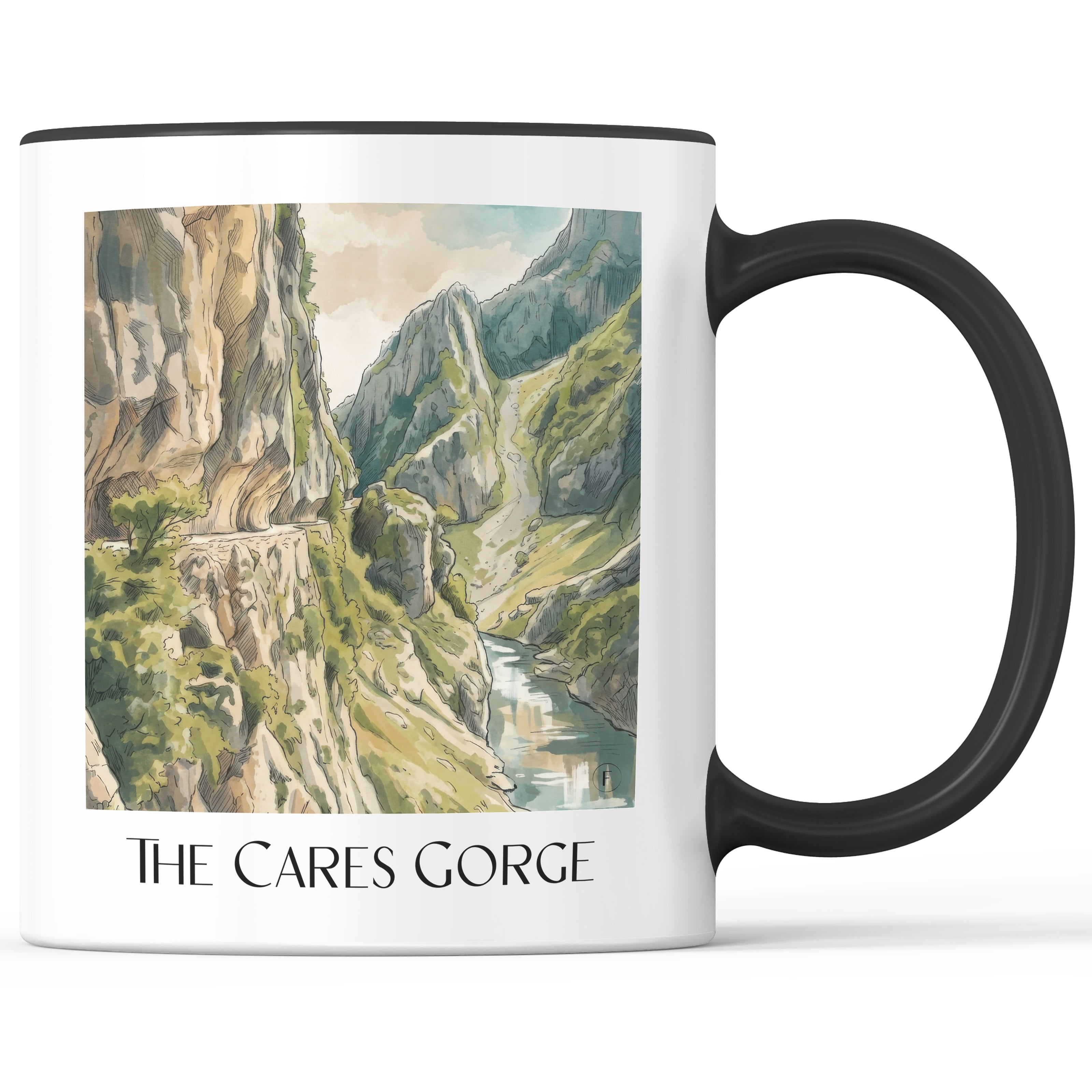 Ruta del Cares Kaffeebecher - Spanien - Spanien Becher - Kaffeetasse im Aquarell Stil - favplace