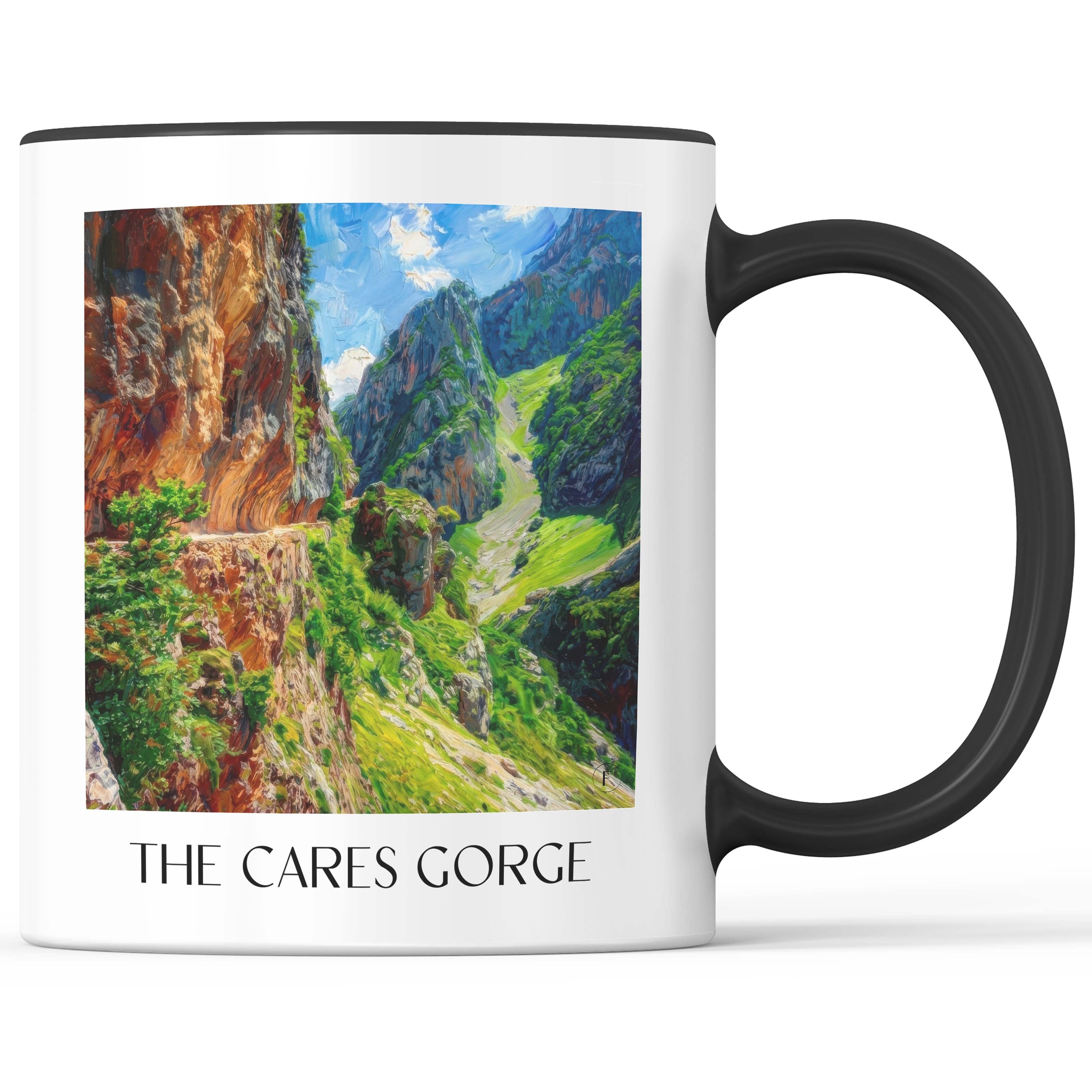 Ruta del Cares Kaffeebecher - Spanien - Spanien Becher - Kaffeetasse im Ölgemälde Stil - favplace
