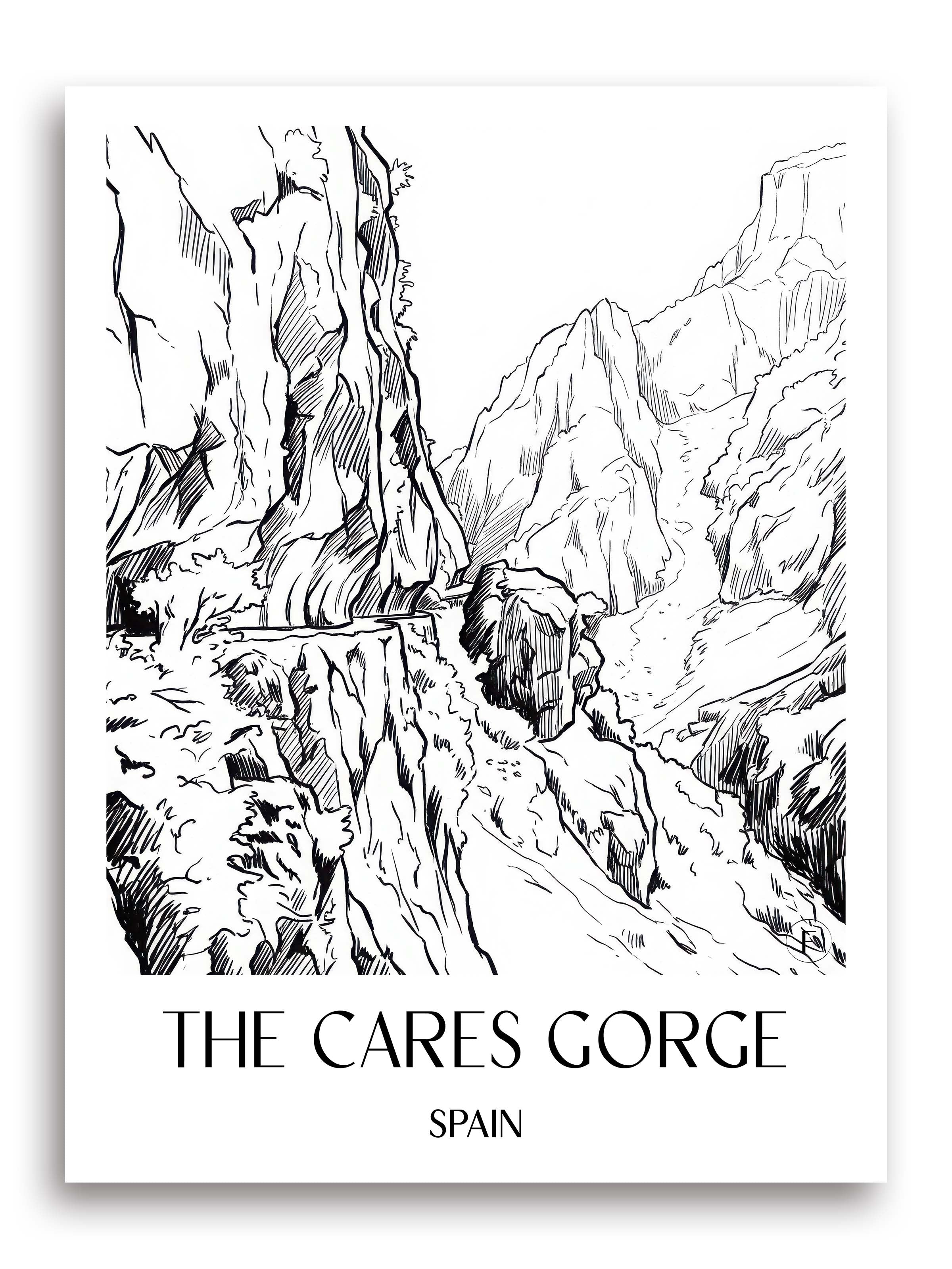 Ruta del Cares Poster - Spanien - Spanien Kunstdruck - Skizze von A4 bis A1 - favplace