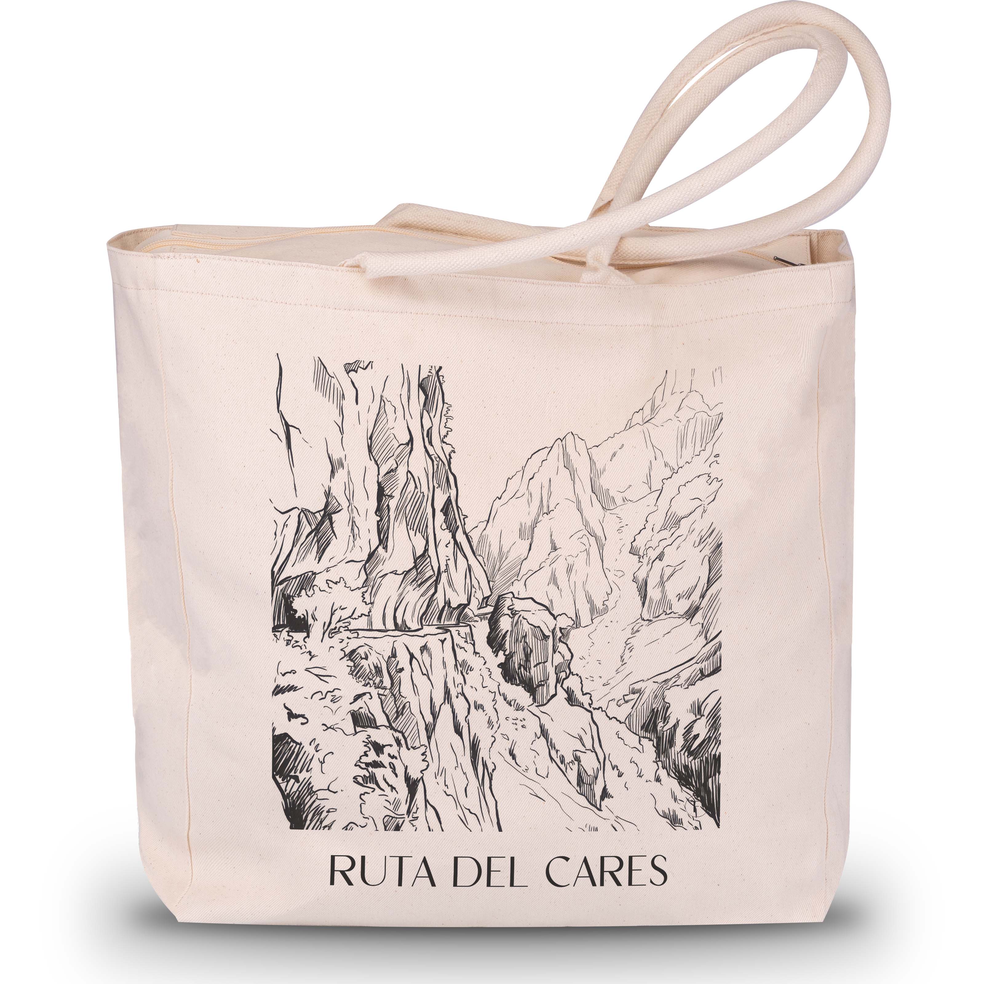 ruta-del-cares-spanien-spanien-einkaufstasche-skizze