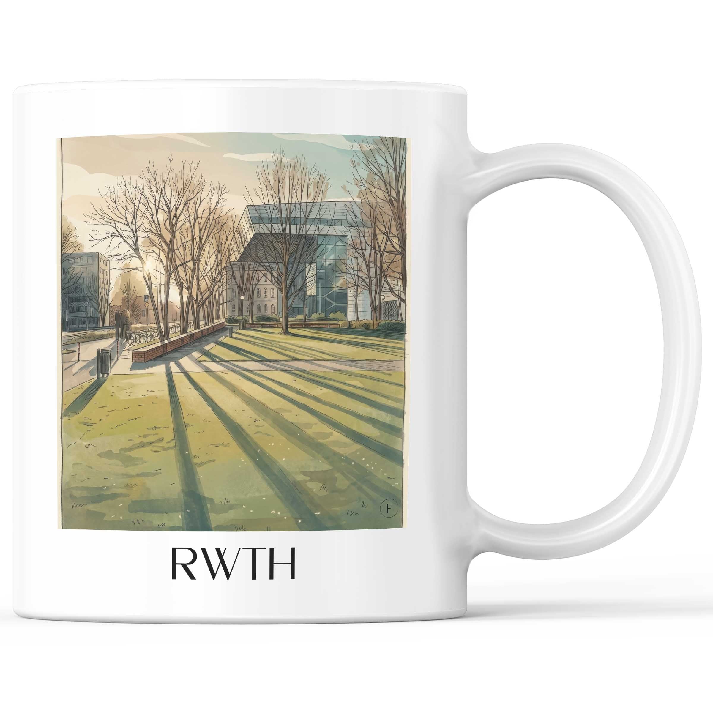 Rwth Kaffeebecher - Aachen - Deutschland Becher - Kaffeetasse im Aquarell Stil - favplace