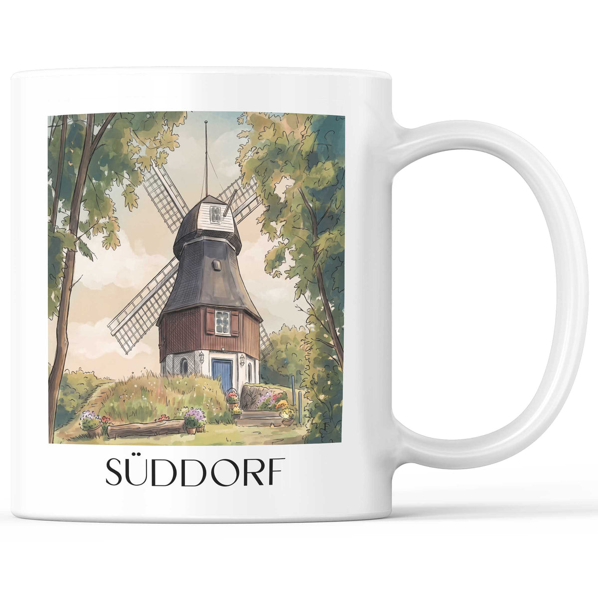 süddorf-amrum-deutschland-kaffeebecher-aquarell