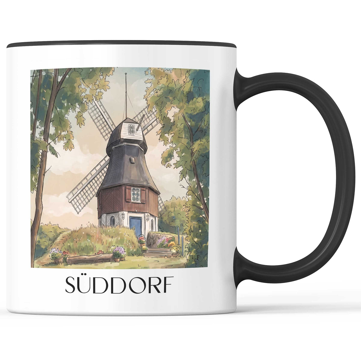 süddorf-amrum-deutschland-kaffeebecher-aquarell