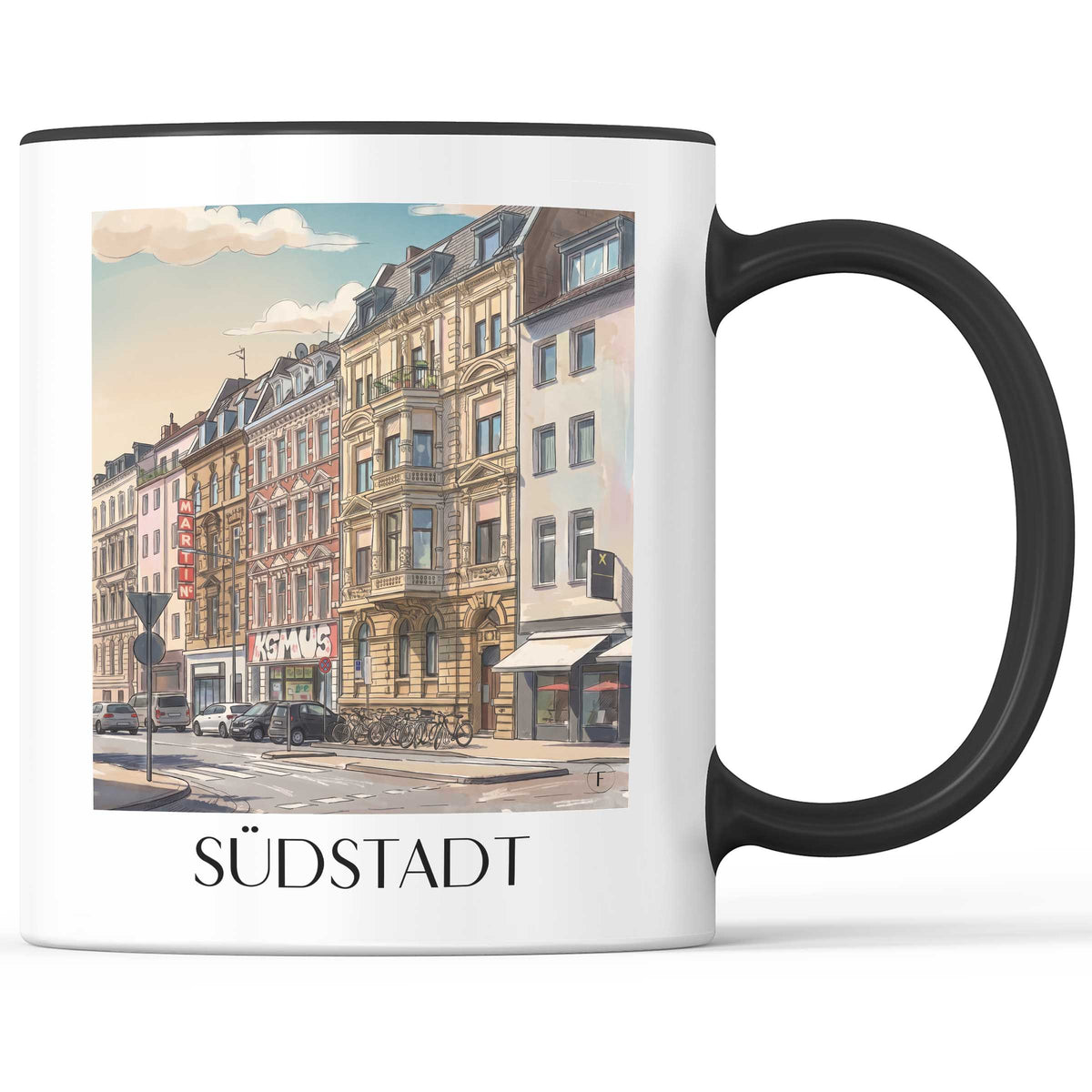 Südstadt Kaffeebecher - Köln - Deutschland Becher - Kaffeetasse im Aquarell Stil