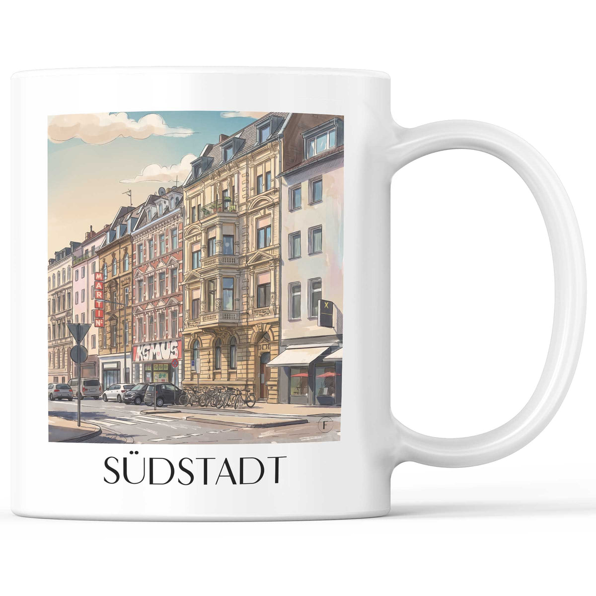 Südstadt Kaffeebecher - Köln - Deutschland Becher - Kaffeetasse im Aquarell Stil