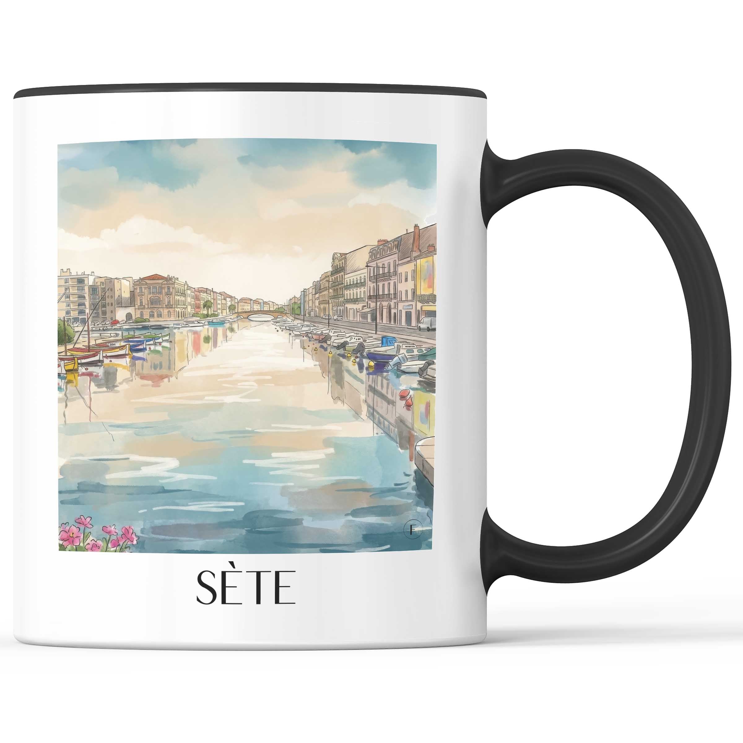 sète-okzitanien-frankreich-kaffeebecher-aquarell