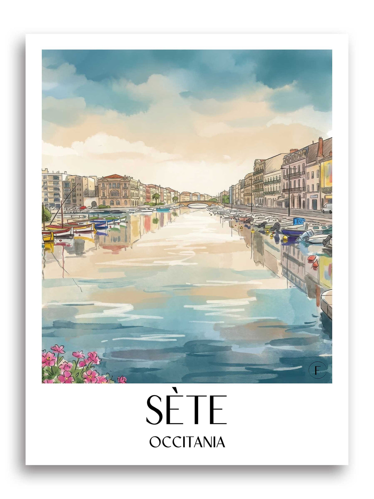 Sète Poster - Okzitanien - Frankreich Kunstdruck - Aquarell von A4 bis A1 - favplace