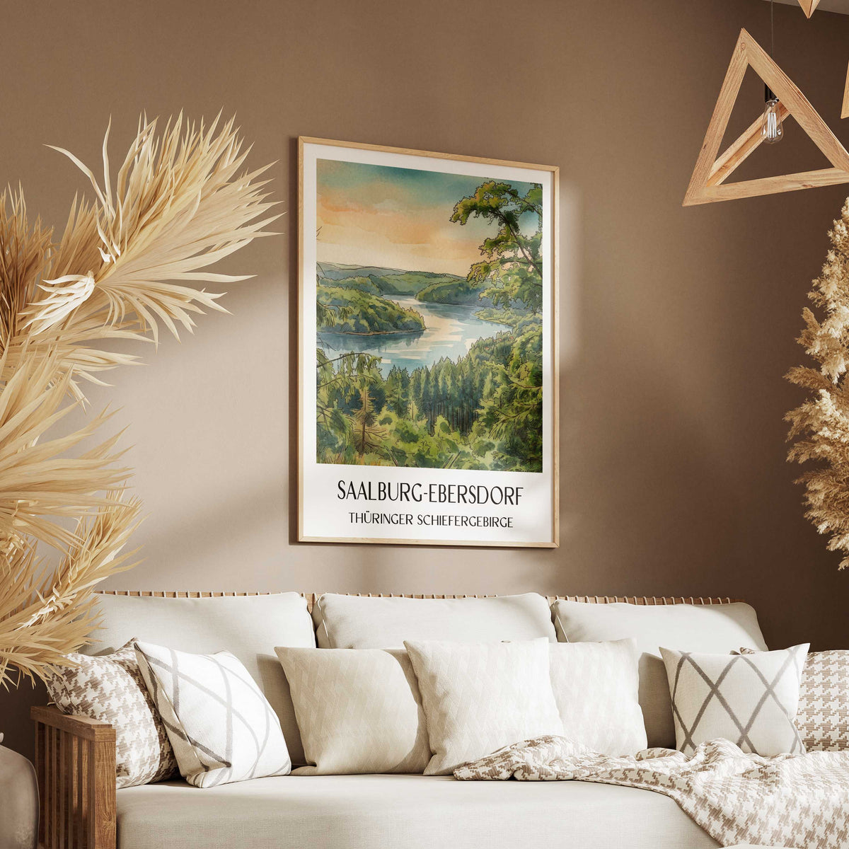 saalburg-ebersdorf-thüringer-schiefergebirge-deutschland-poster-aquarell