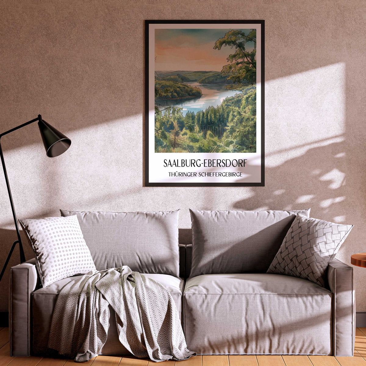 saalburg-ebersdorf-thüringer-schiefergebirge-deutschland-poster-aquarell