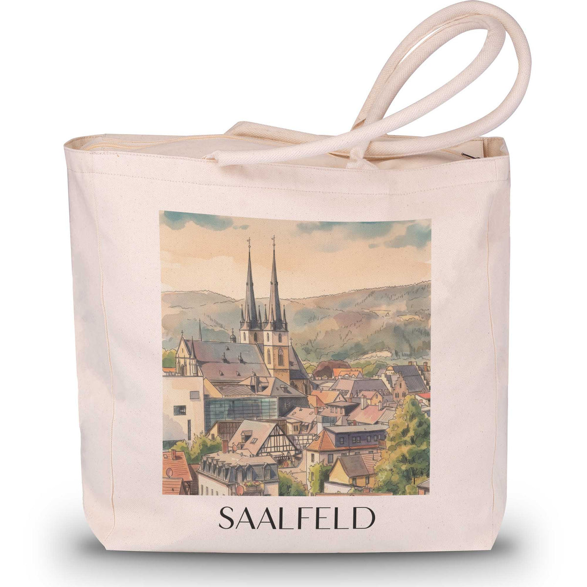 saalfeld-saaletal-deutschland-einkaufstasche-aquarell