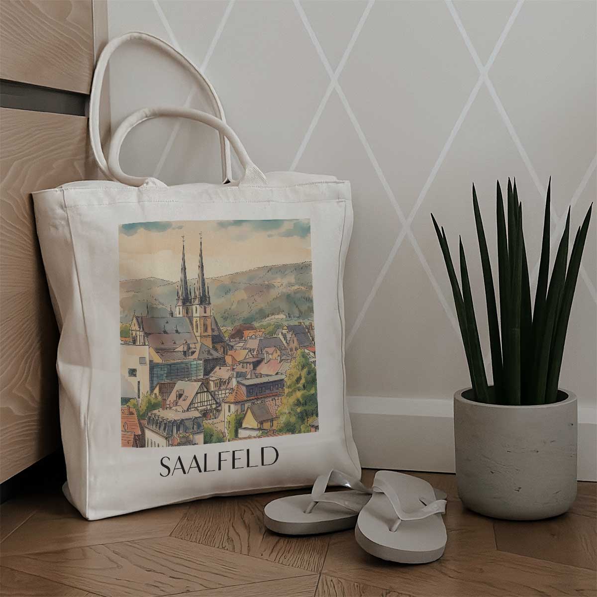 saalfeld-saaletal-deutschland-einkaufstasche-aquarell