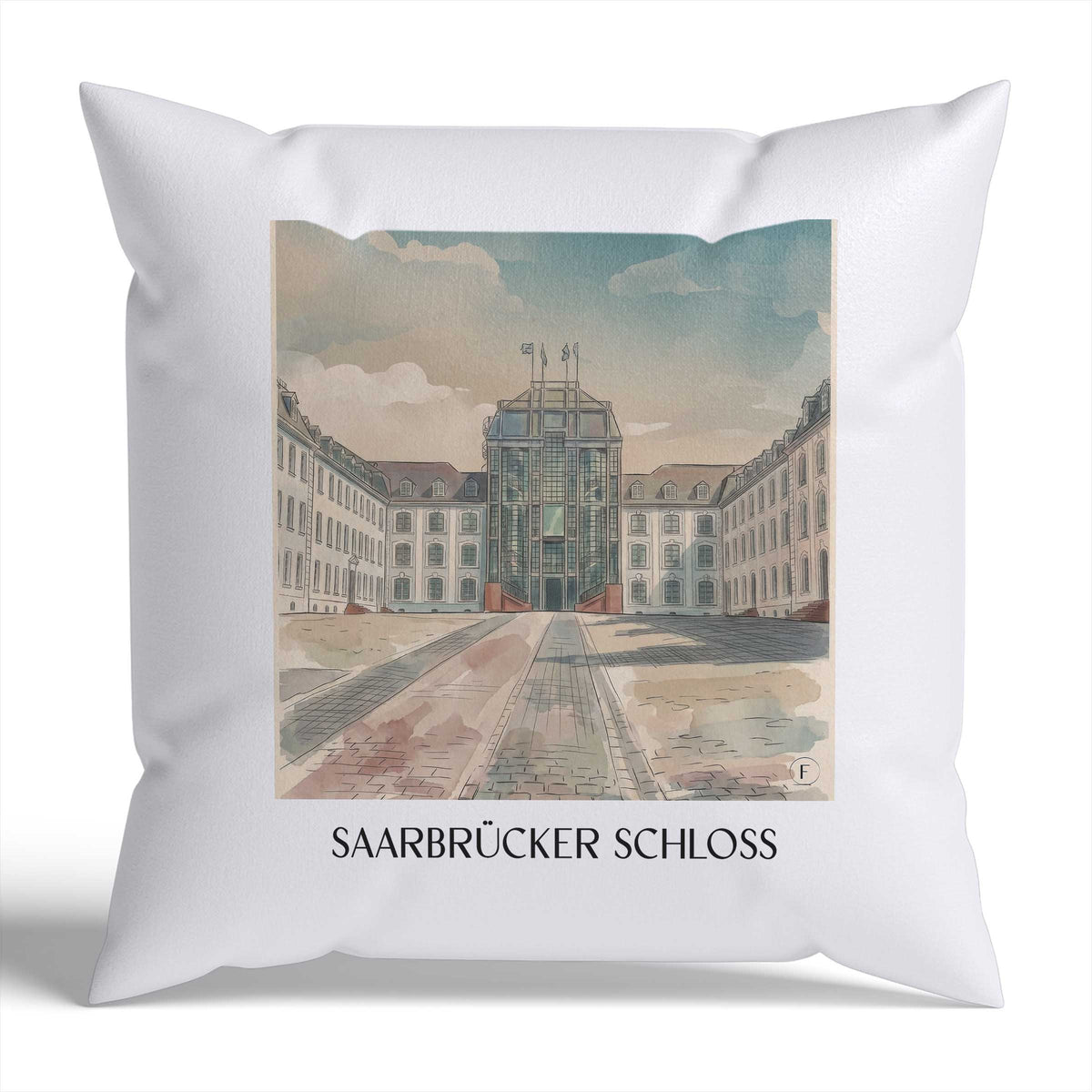 saarbrücker-schloss-saarland-deutschland-kissenbezug-aquarell
