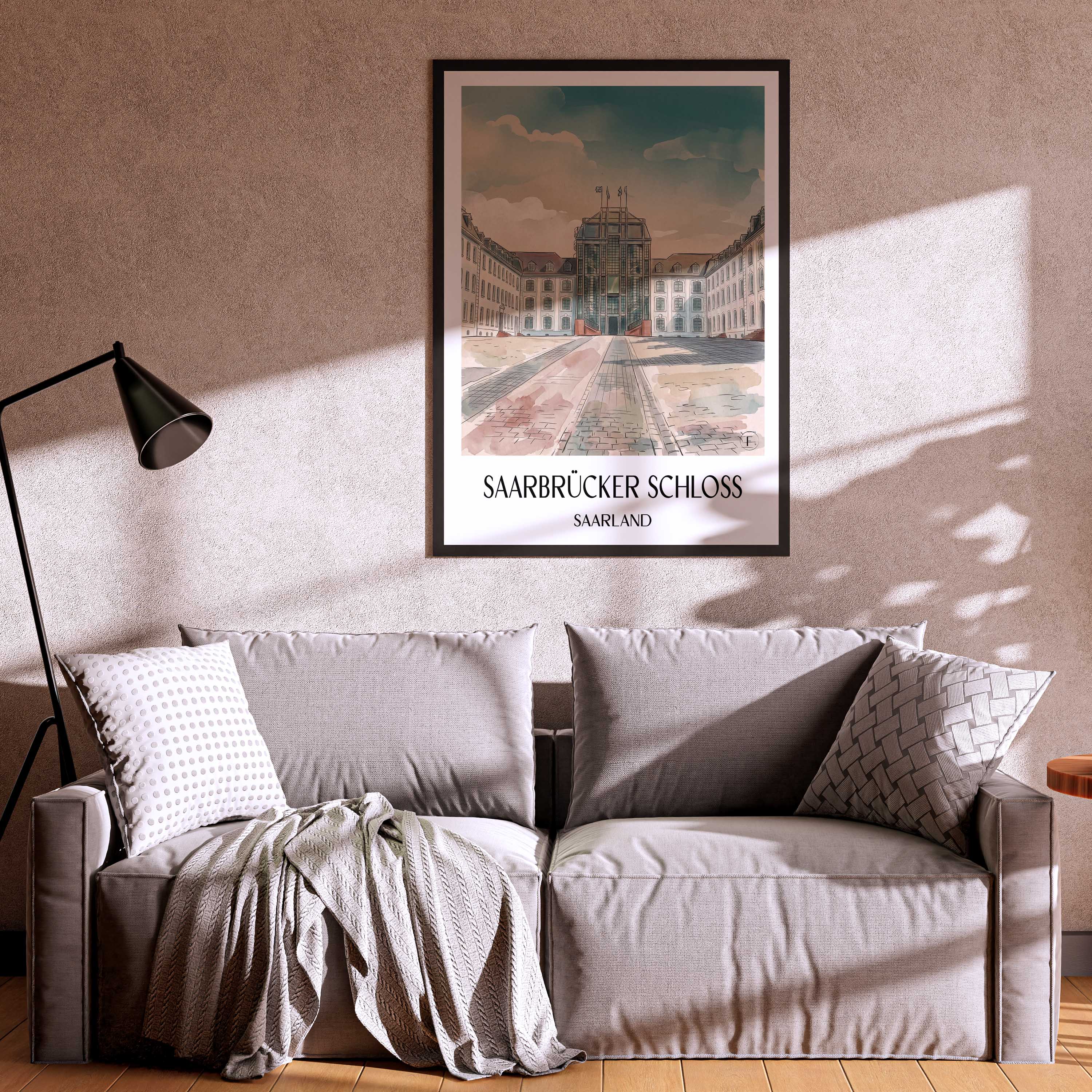 saarbrücker-schloss-saarland-deutschland-poster-aquarell