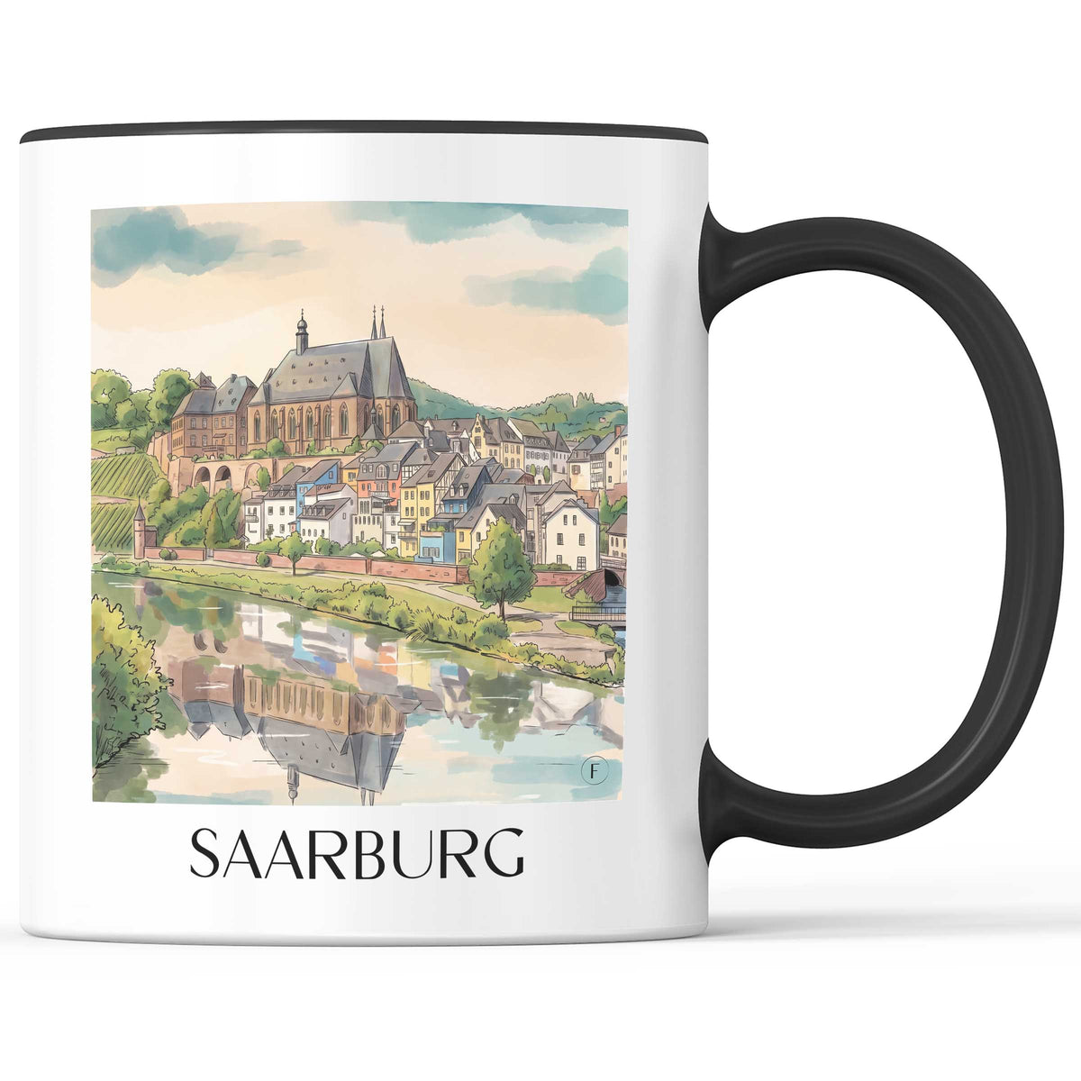 saarburg-saarland-deutschland-kaffeebecher-aquarell