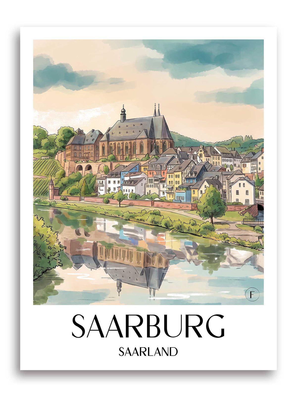 saarburg-saarland-deutschland-poster-aquarell