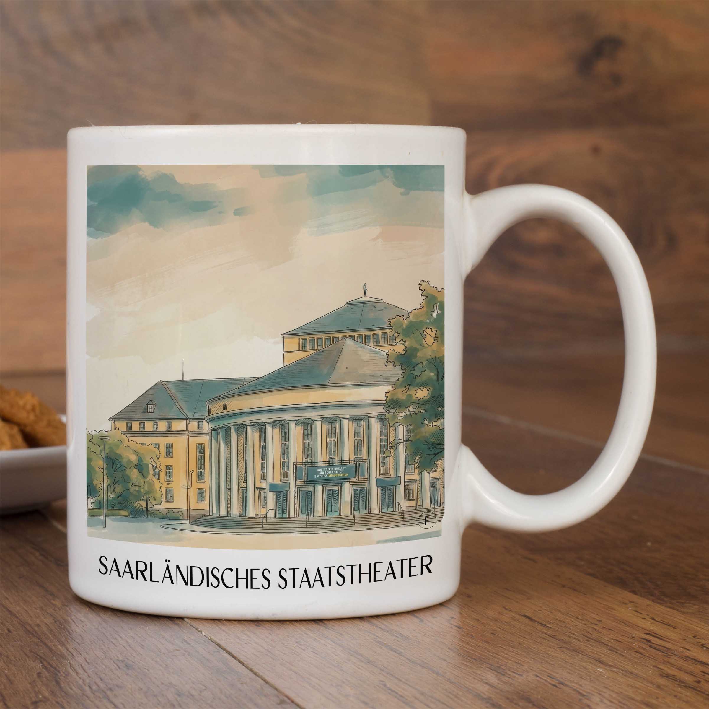 saarländisches-staatstheater-saarbrücken-deutschland-kaffeebecher-aquarell