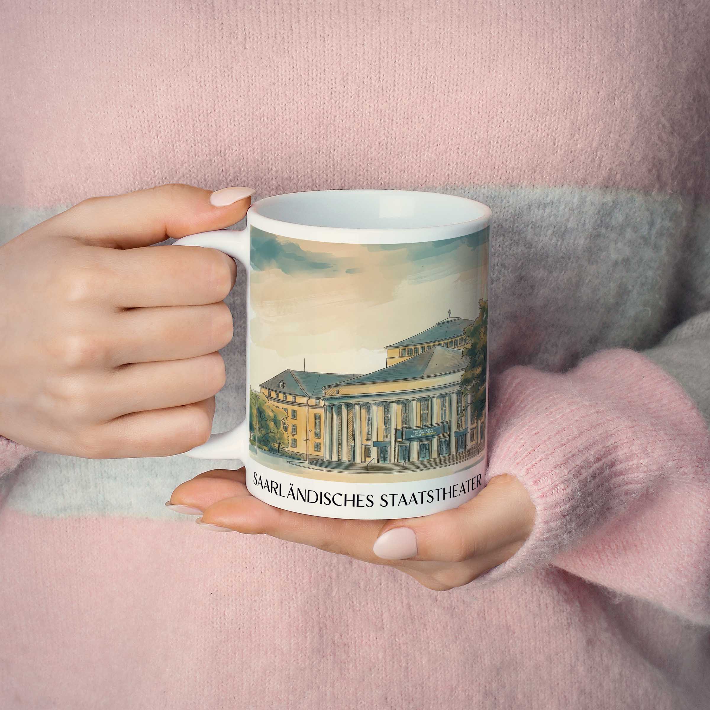 saarländisches-staatstheater-saarbrücken-deutschland-kaffeebecher-aquarell