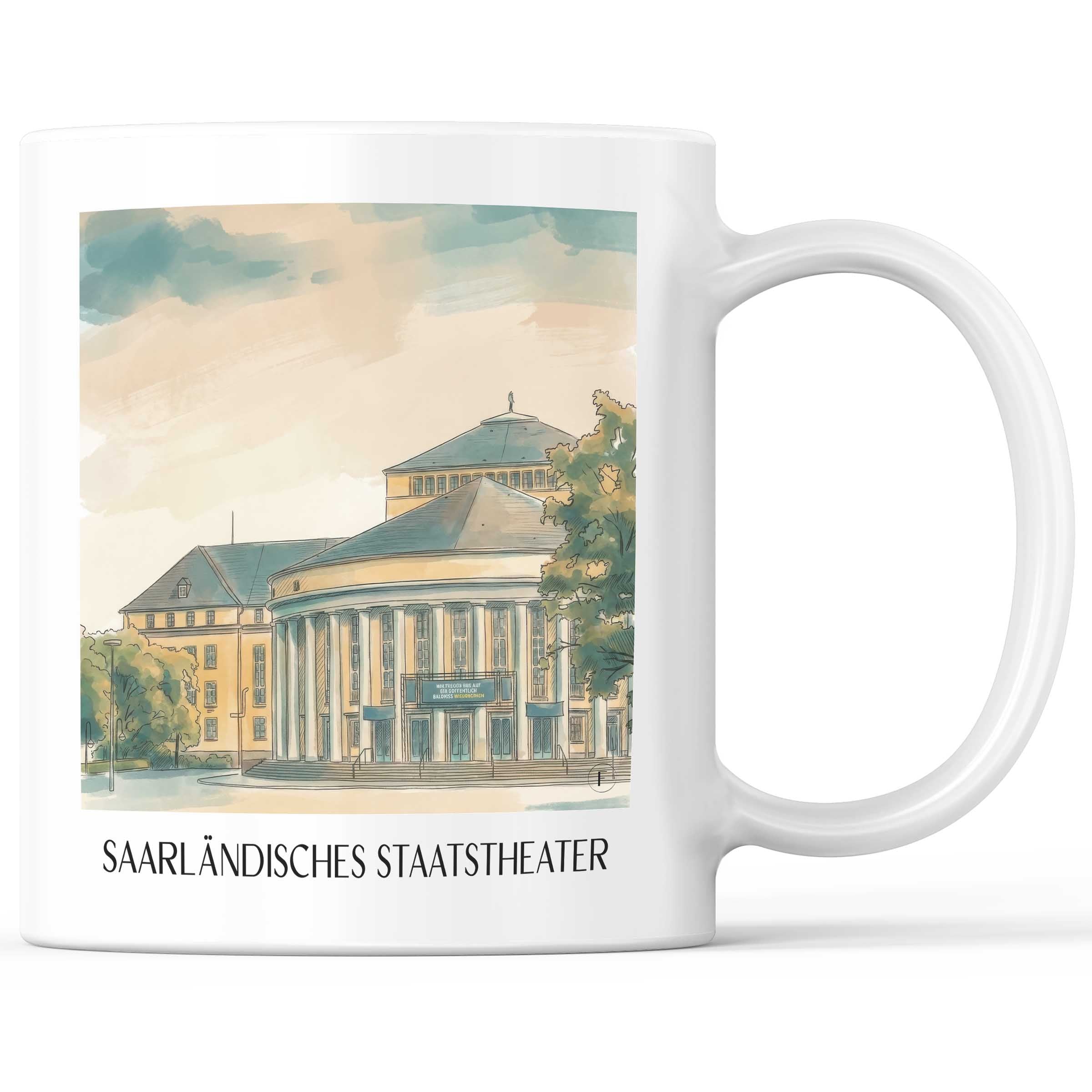 saarländisches-staatstheater-saarbrücken-deutschland-kaffeebecher-aquarell