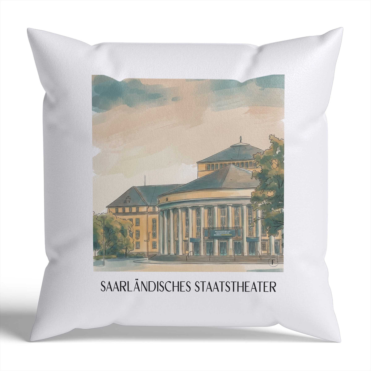 saarländisches-staatstheater-saarbrücken-deutschland-kissenbezug-aquarell
