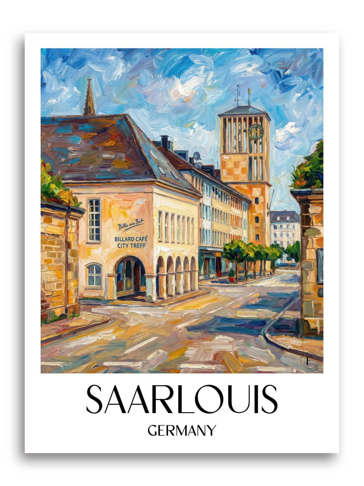 Saarlouis Poster - Saartal - Deutschland Kunstdruck - Ölgemälde von A4 bis A1 - favplace