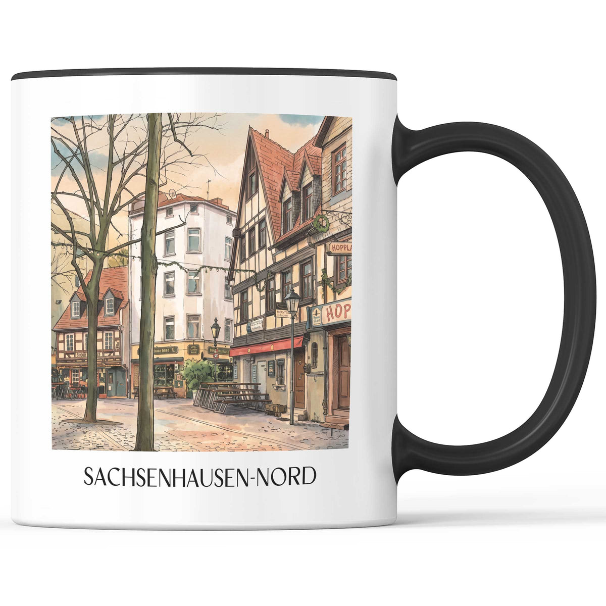 Sachsenhausen-Nord Kaffeebecher - Frankfurt - Deutschland Becher - Kaffeetasse im Aquarell Stil