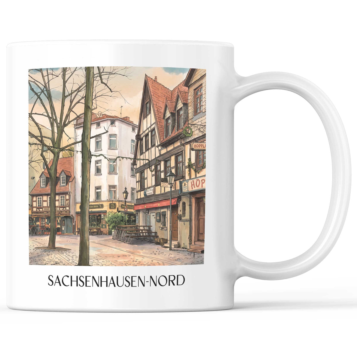 Sachsenhausen-Nord Kaffeebecher - Frankfurt - Deutschland Becher - Kaffeetasse im Aquarell Stil