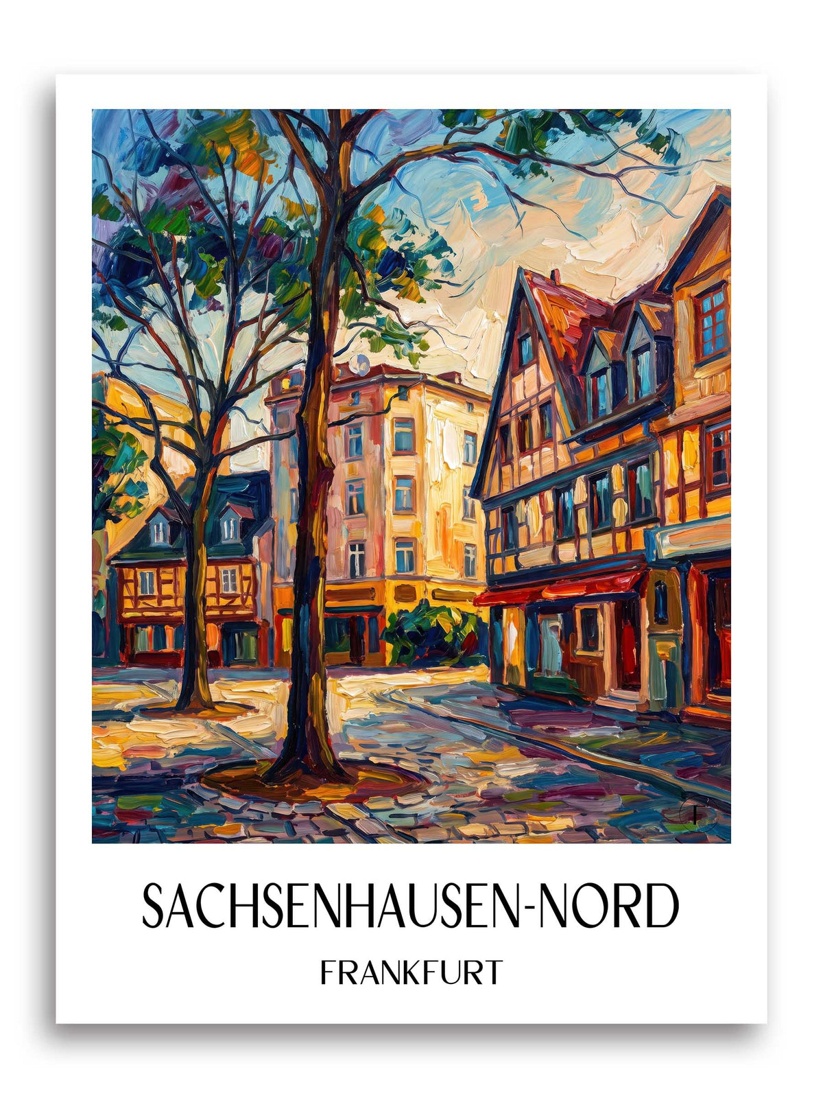 Sachsenhausen-Nord Poster - Frankfurt - Deutschland Kunstdruck - Ölgemälde von A4 bis A1 - favplace