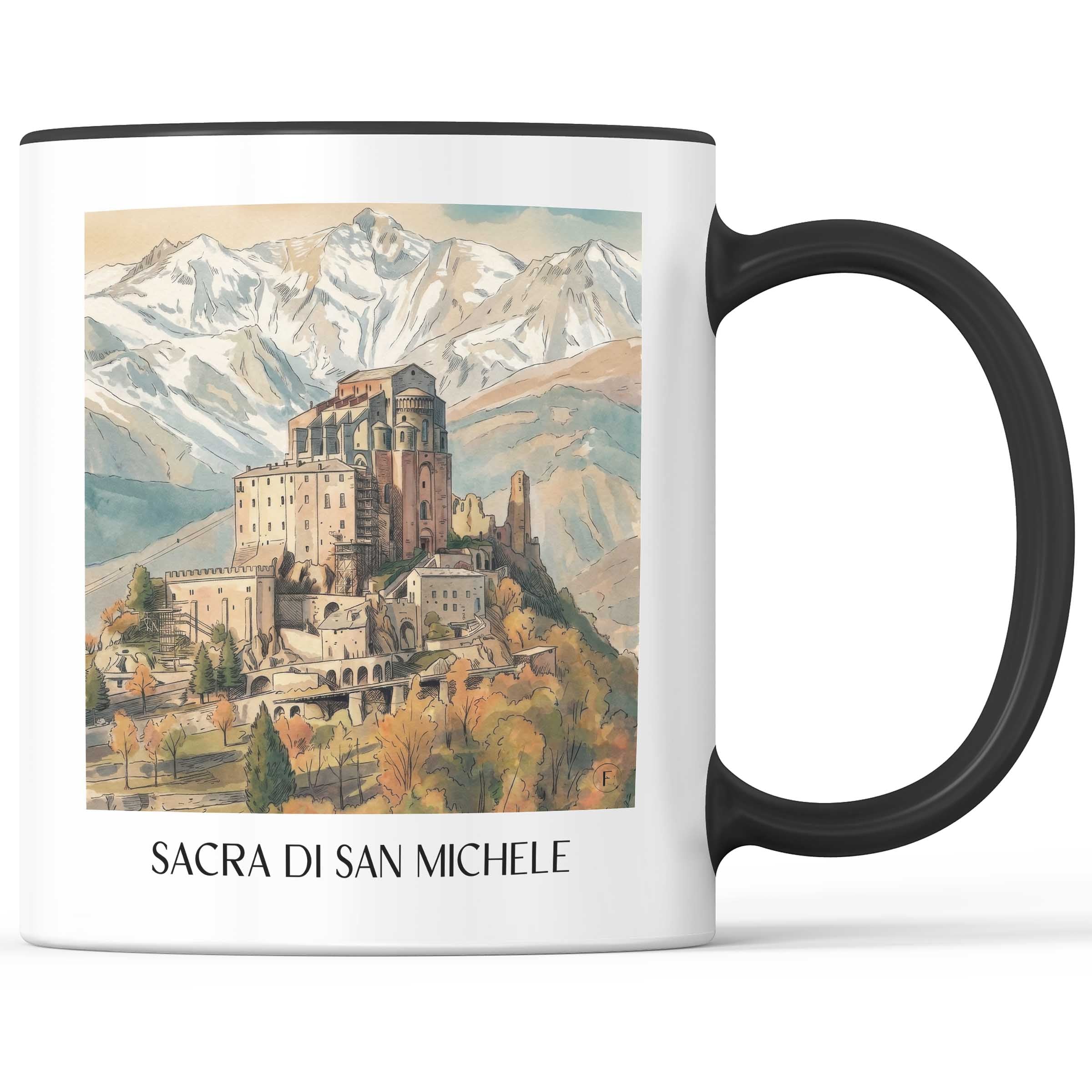 sacra-di-san-michele-piemont-italien-kaffeebecher-aquarell