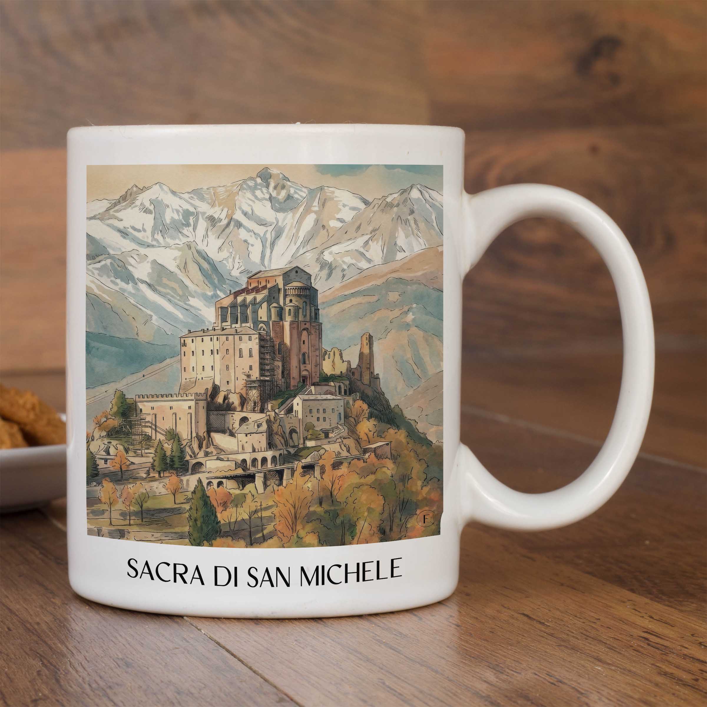 sacra-di-san-michele-piemont-italien-kaffeebecher-aquarell