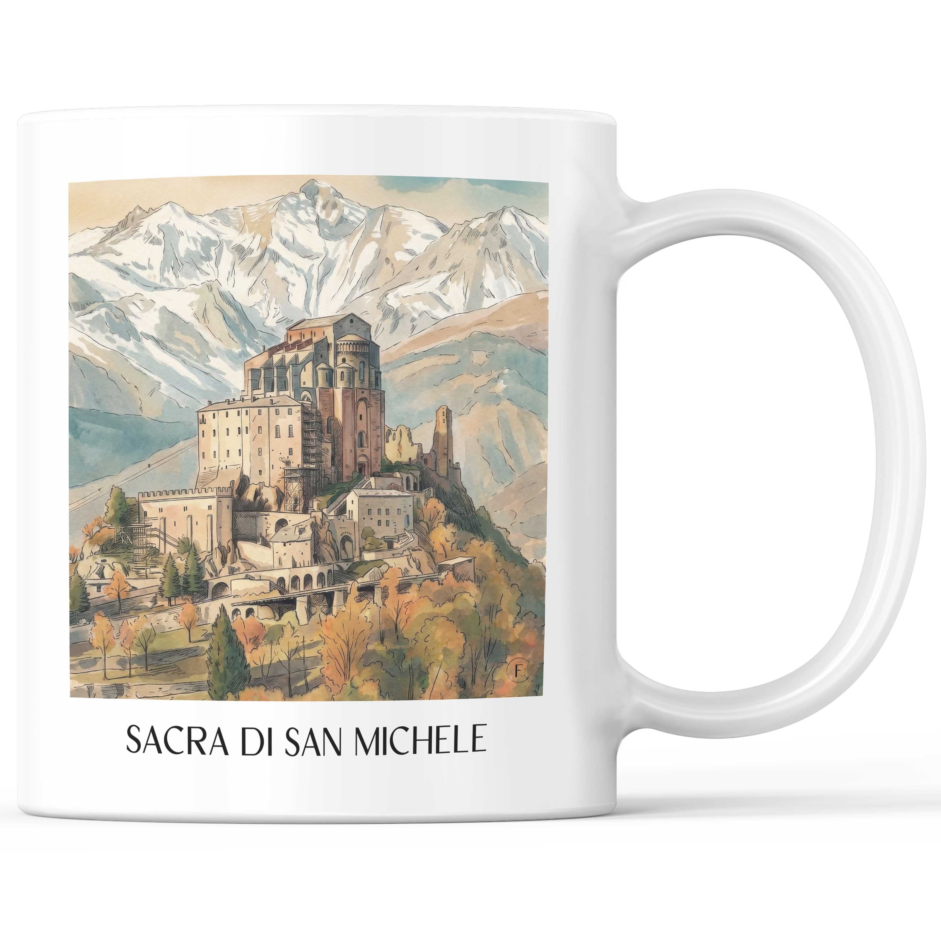 sacra-di-san-michele-piemont-italien-kaffeebecher-aquarell