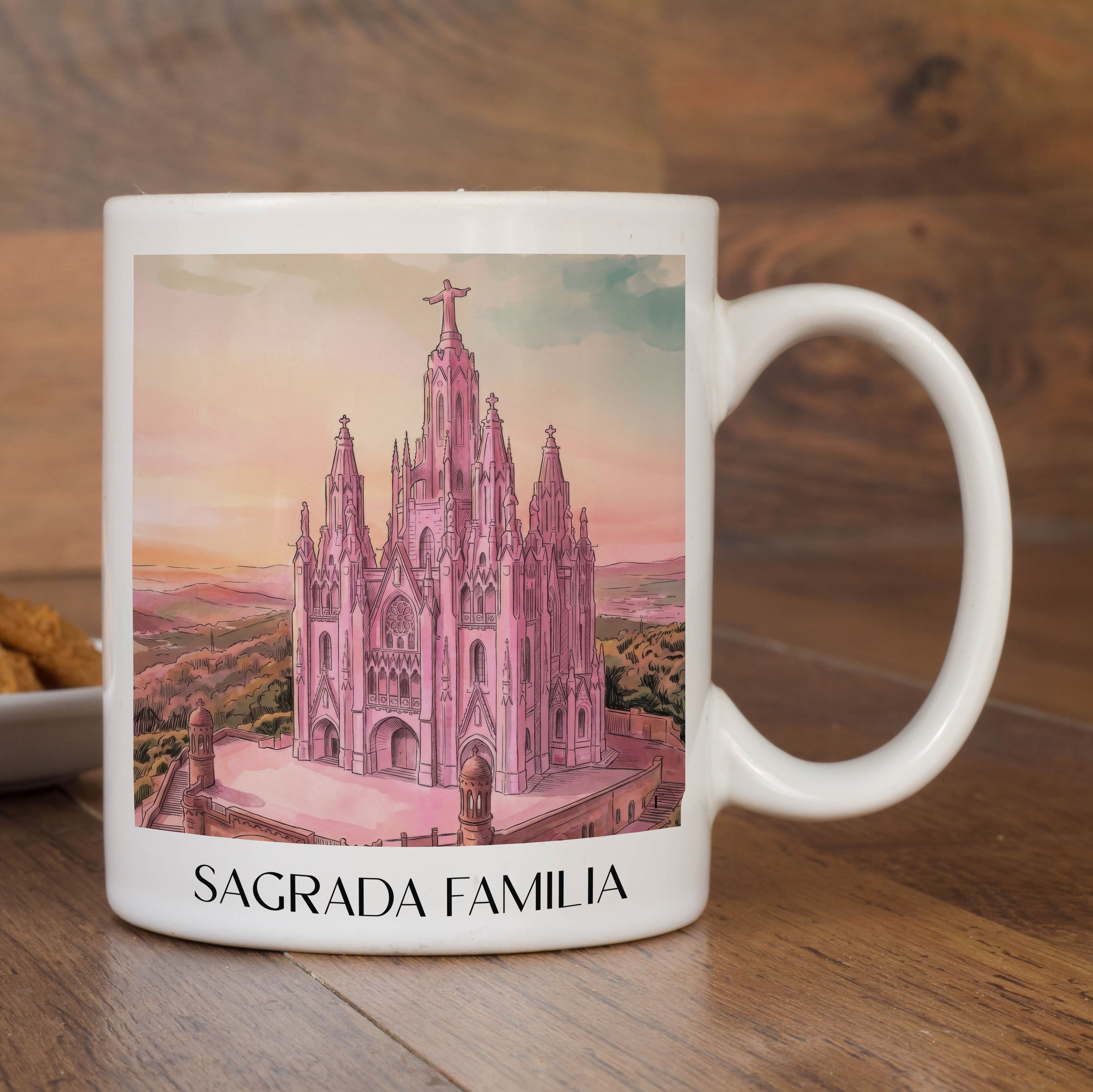 sagrada-familia-barcelona-spanien-kaffeebecher-aquarell-pink-rosa