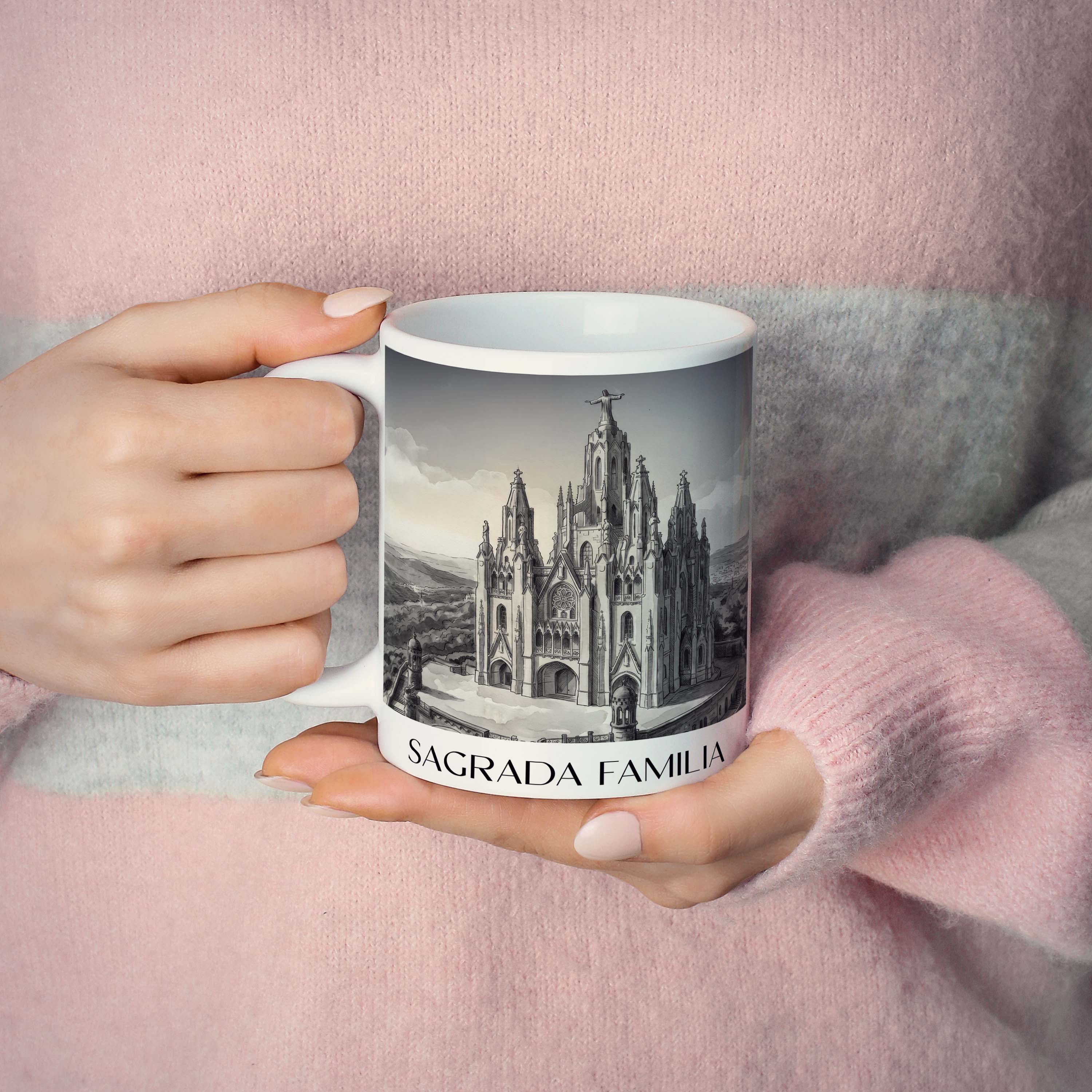 sagrada-familia-barcelona-spanien-kaffeebecher-aquarell-schwarz-weiss