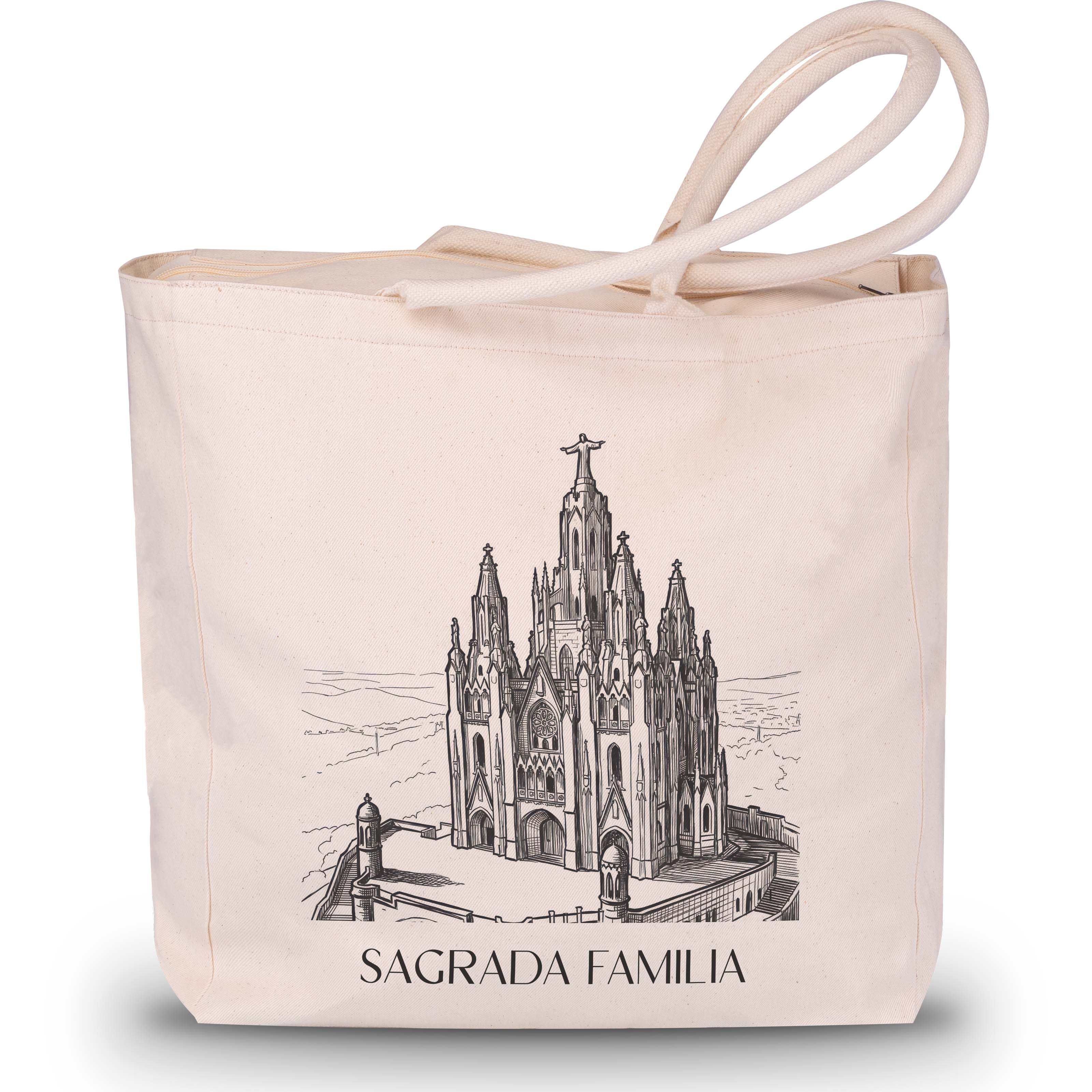 sagrada-familia-barcelona-spanien-einkaufstasche-skizze