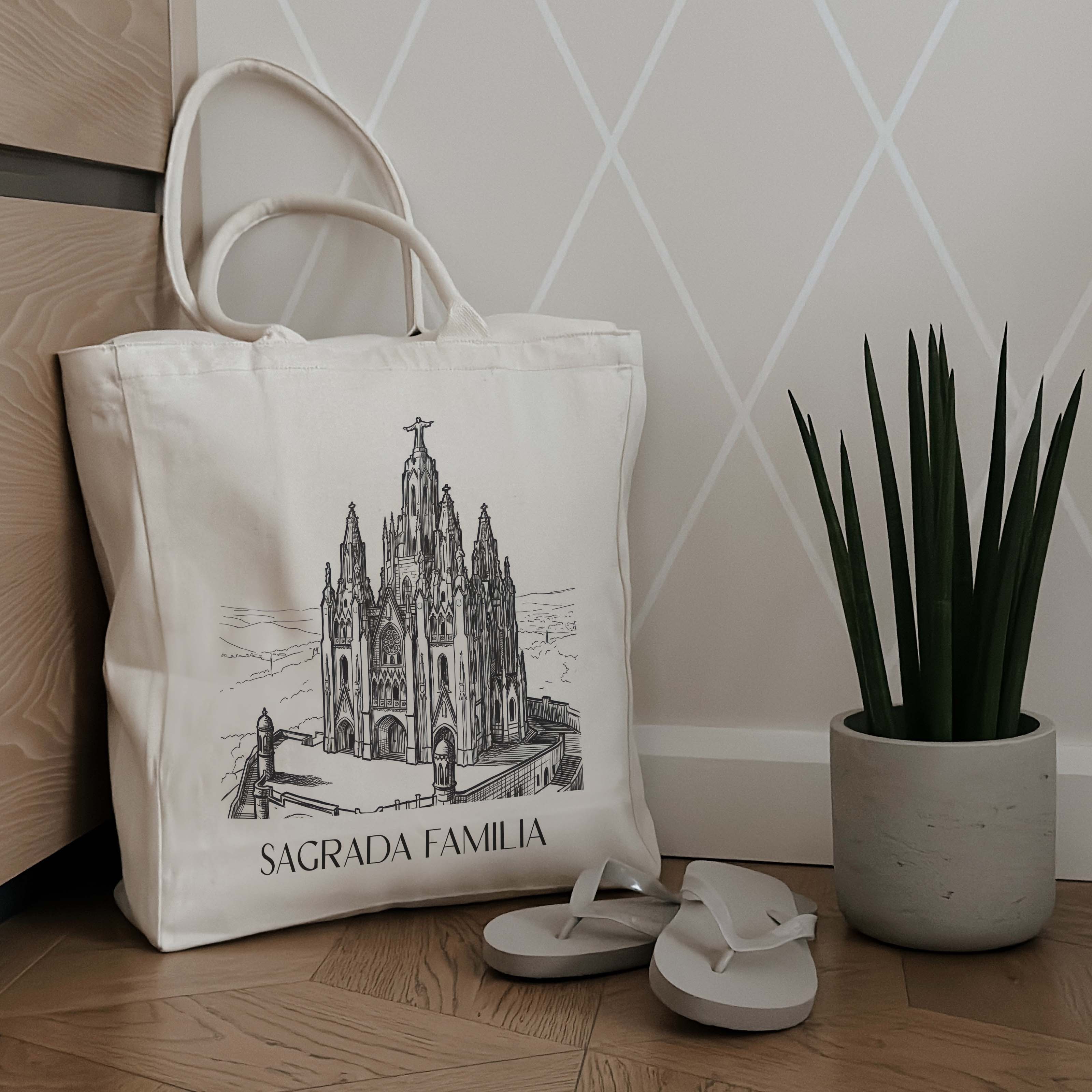 sagrada-familia-barcelona-spanien-einkaufstasche-skizze