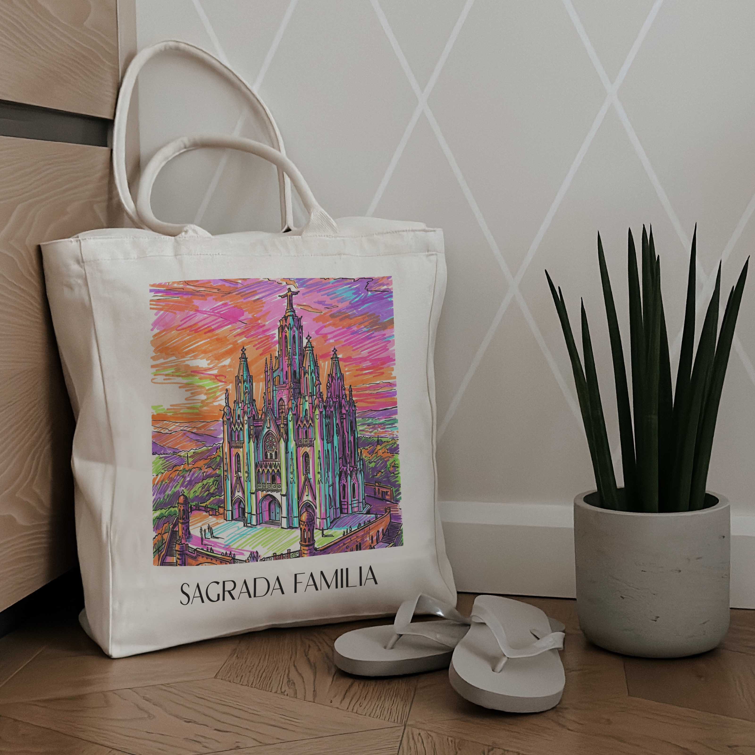 sagrada-familia-barcelona-spanien-einkaufstasche-graffiti