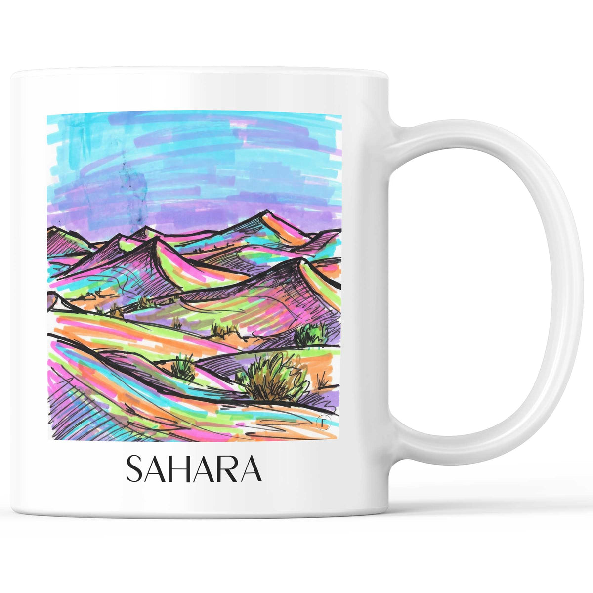 Sahara - Nordafrika Becher - Kaffeetasse im Tag Graffiti Stil - favplace