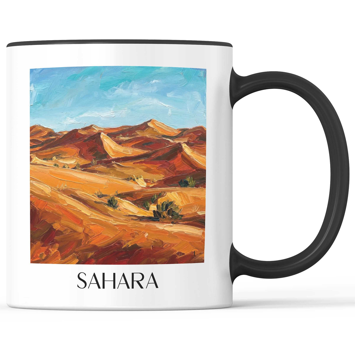 Sahara - Nordafrika Becher - Kaffeetasse im Ölgemälde Stil - favplace