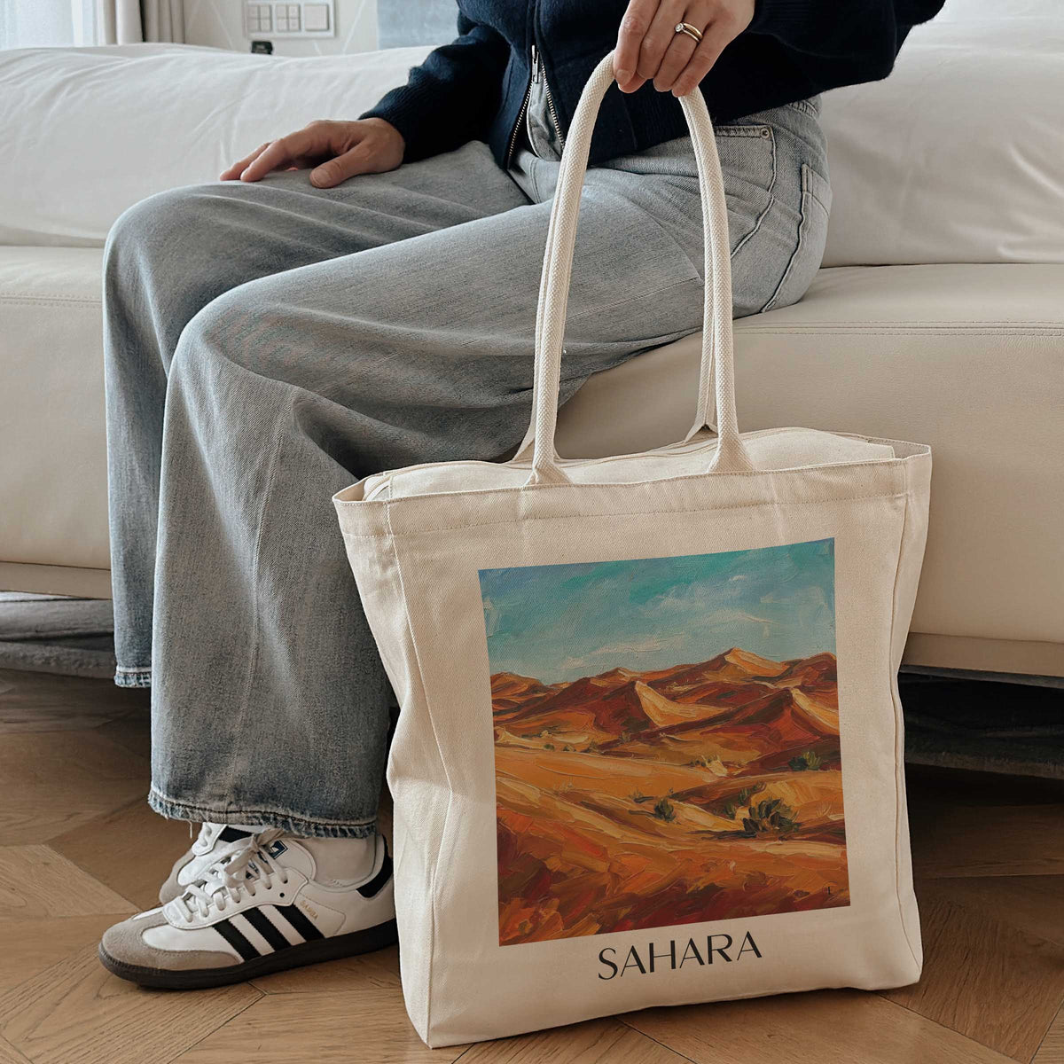 sahara-nordafrika-einkaufstasche-oil-painting-oelgemaelde