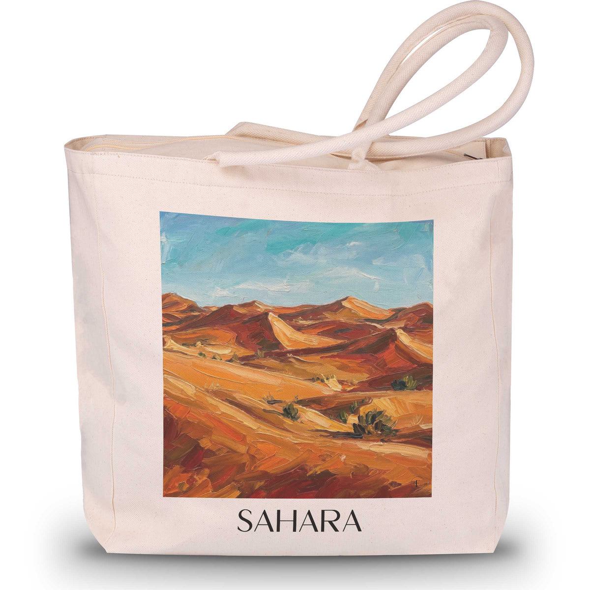 Sahara - Nordafrika Tote Bag - Einkaufstasche im Ölgemälde Stil - favplace