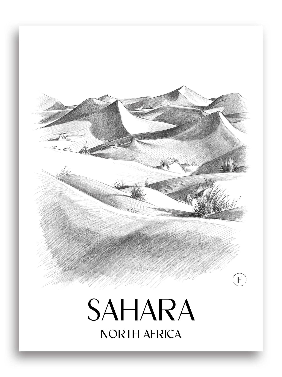 Sahara Poster - - Nordafrika Kunstdruck - Zeichnung von A4 bis A1 - favplace