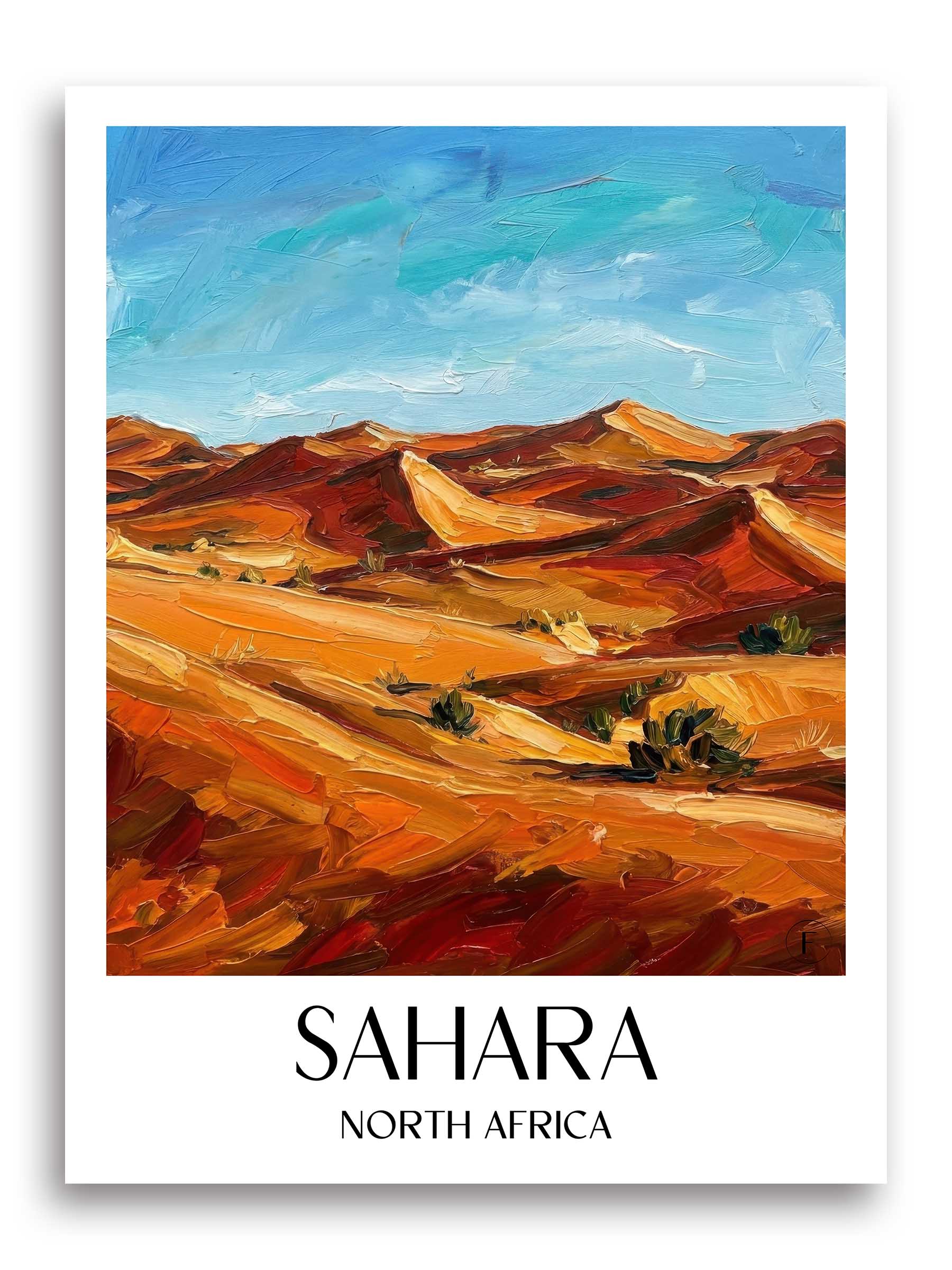 Sahara Poster - - Nordafrika Kunstdruck - Ölgemälde von A4 bis A1 - favplace